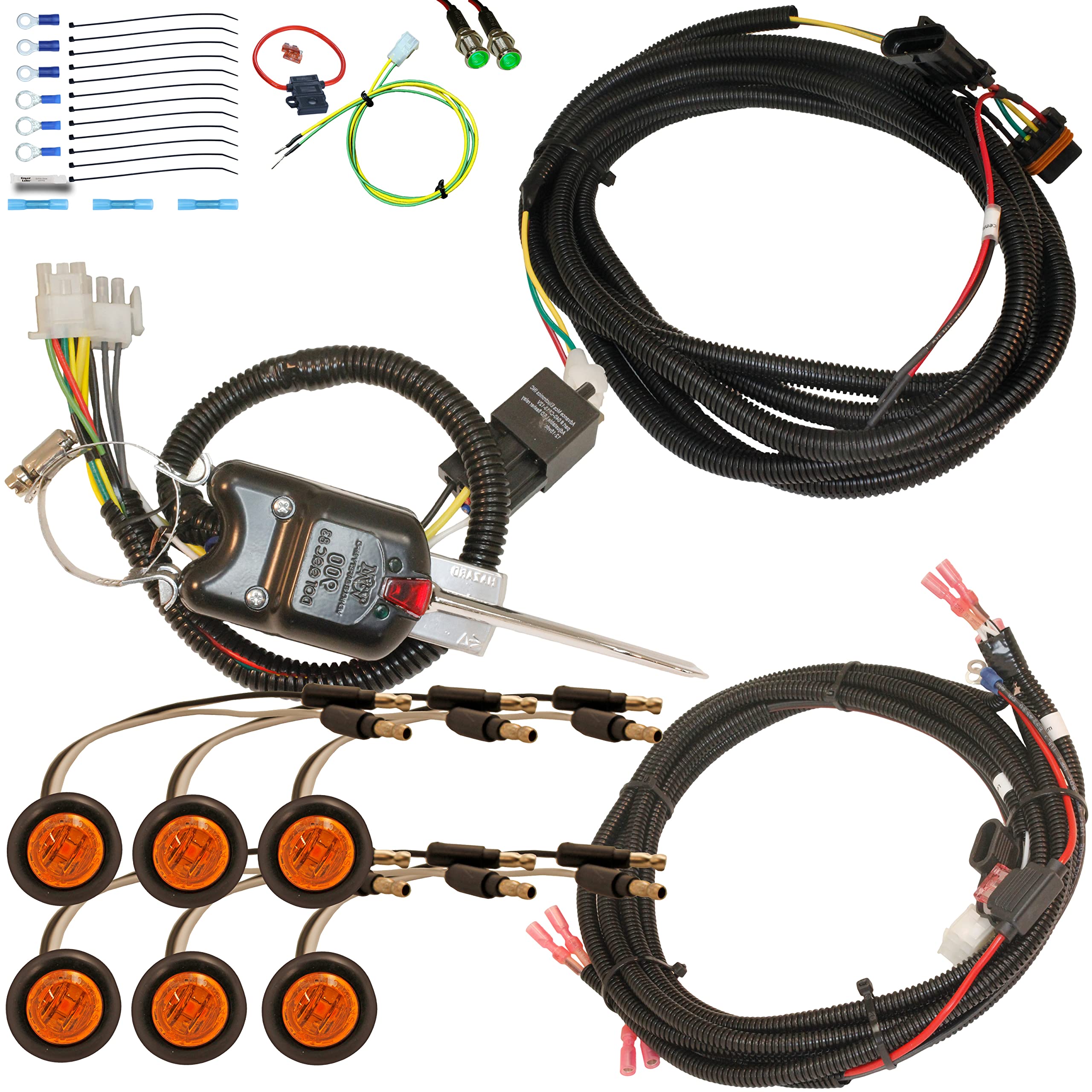 Polaris RZR 900 S 1000 XP Turbo Turn Signal Kit with Hazard Switch (2015-2018) - Plug & Play Black Lever for Off-Road & Street Legal Use