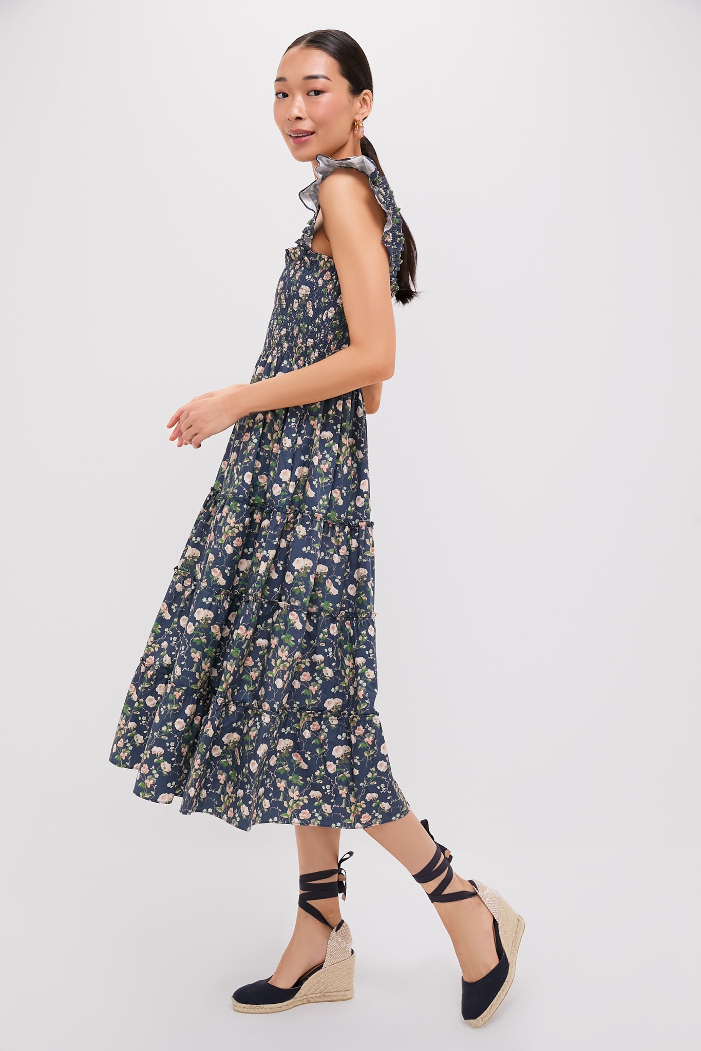 Bluebonnet Navy Ellie Nap Dress - Flowy Midi Dress for Women | Comfortable & Stylish Summer Dress for Casual Wear, Brunch, Beach, and Vacation