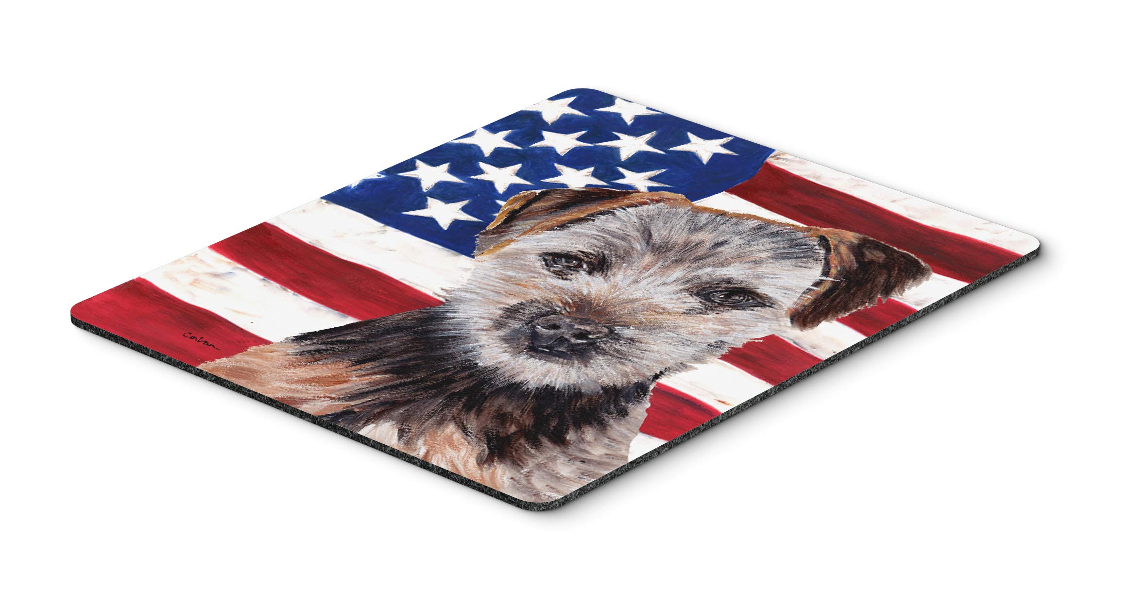 Norfolk Terrier Puppy with American Flag Mouse Pad - Large Washable Non-Slip Desk Mat for Computer, Laptop & Office Use | USA Patriotic Home Decor, Gaming & Work Surface | Perfect for Home Office, Gaming Setup & Kitchen Hot Pad