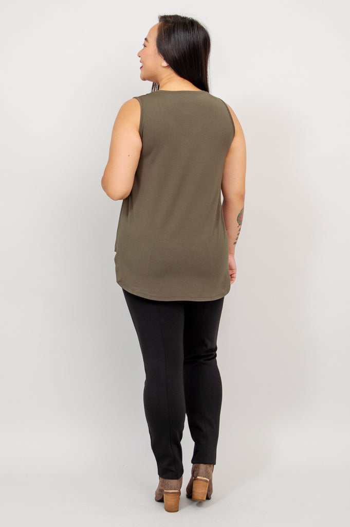 Jazz Tank Top for Women - Soft Bamboo Fabric, Khaki Color - Perfect for Yoga, Casual Wear & Summer Outfits