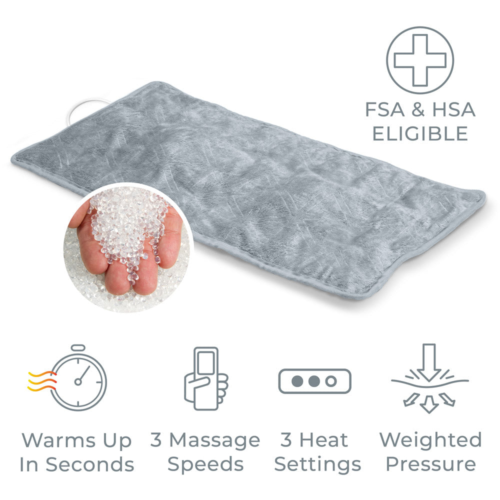 WeightedWarmth™ 3-in-1 Heating Pad for Back Pain Relief - Electric Heating Blanket with Adjustable Temperature & Auto Shutoff - Perfect for Couch, Bed & Office Use