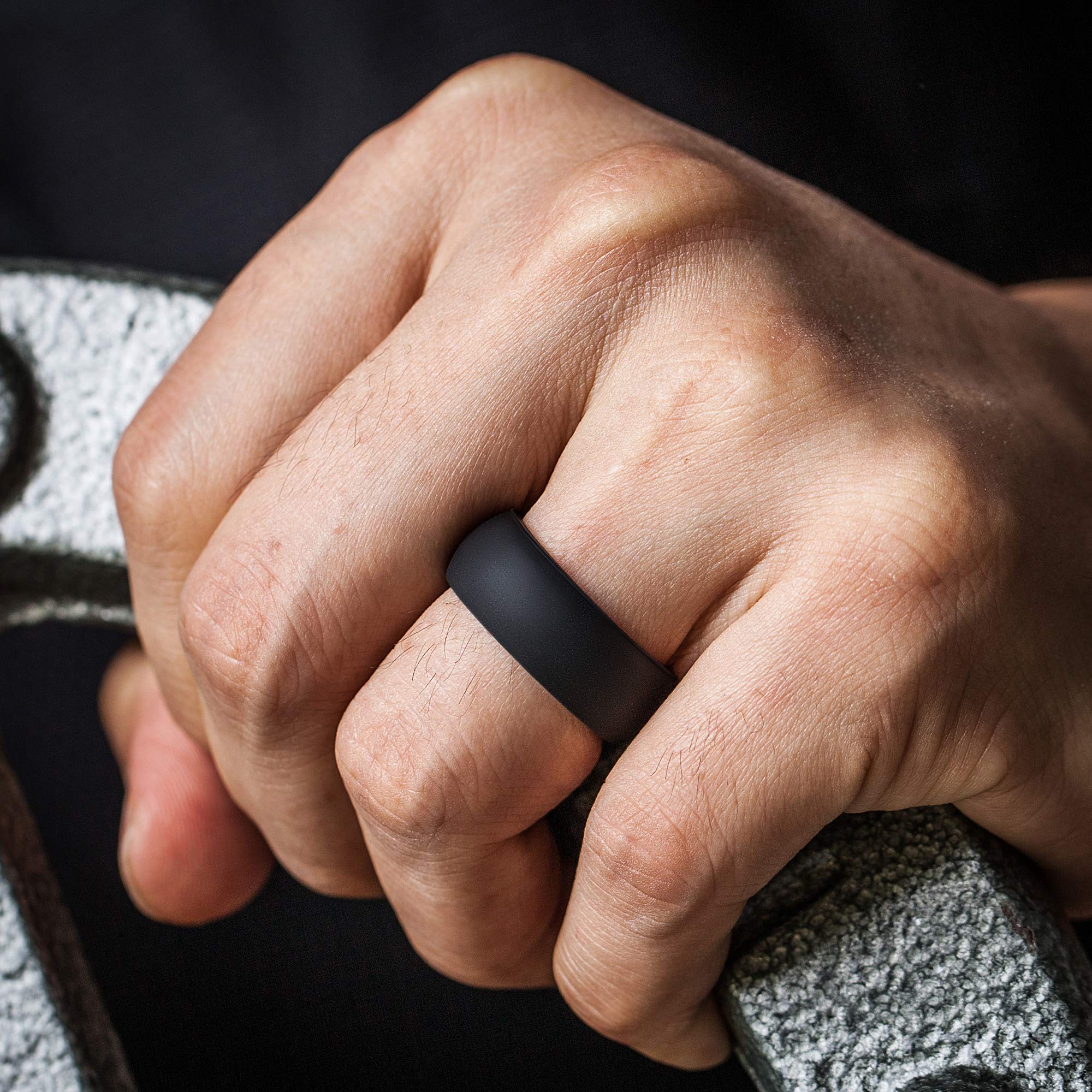 ThunderFit Silicone Wedding Rings for Men - 7 Pack Durable Rubber Bands, 8.7mm Wide & 2mm Thick - Comfortable, Non-Slip Design for Active Lifestyles, Gym, Swimming, Sports & Outdoor Activities