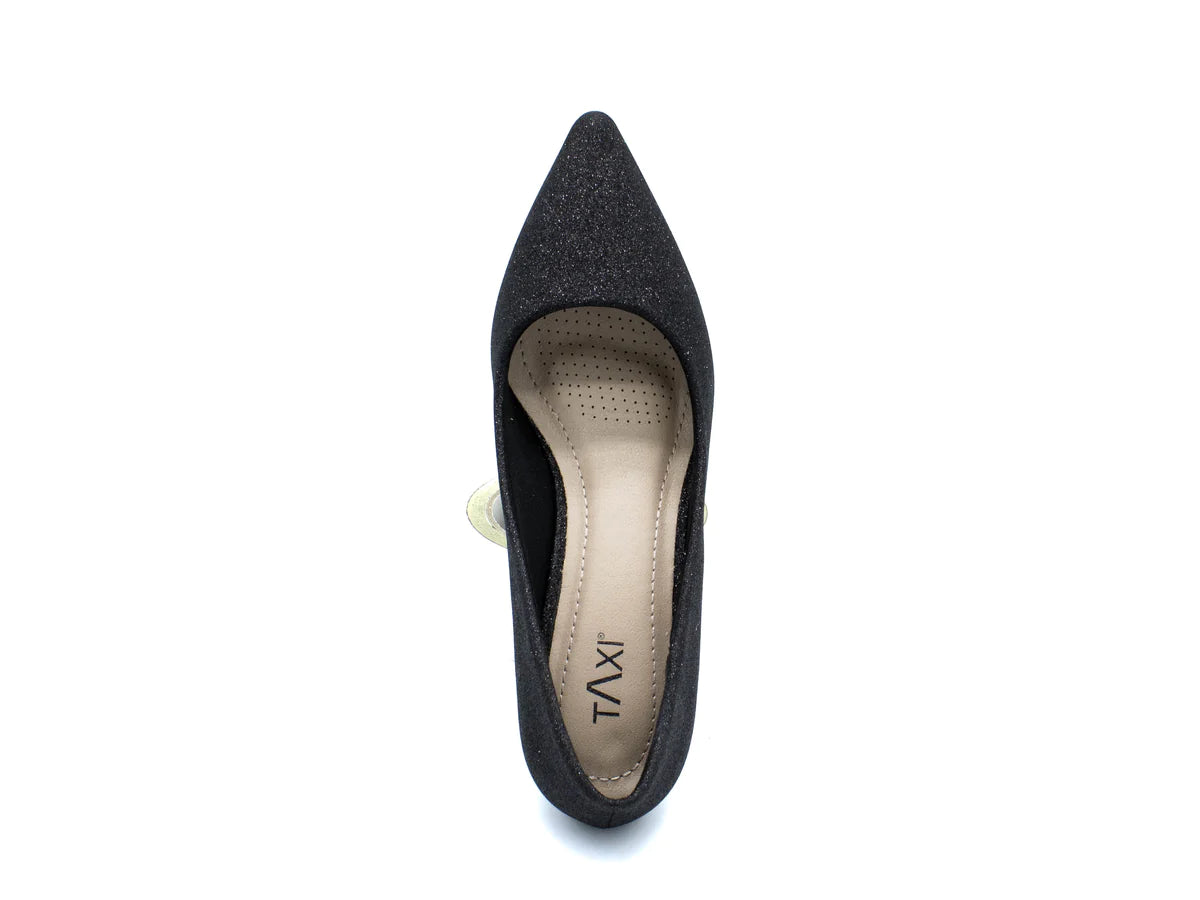 Black Glitter Women's Taxi Aliyah Heels - Perfect for Parties, Weddings & Night Out