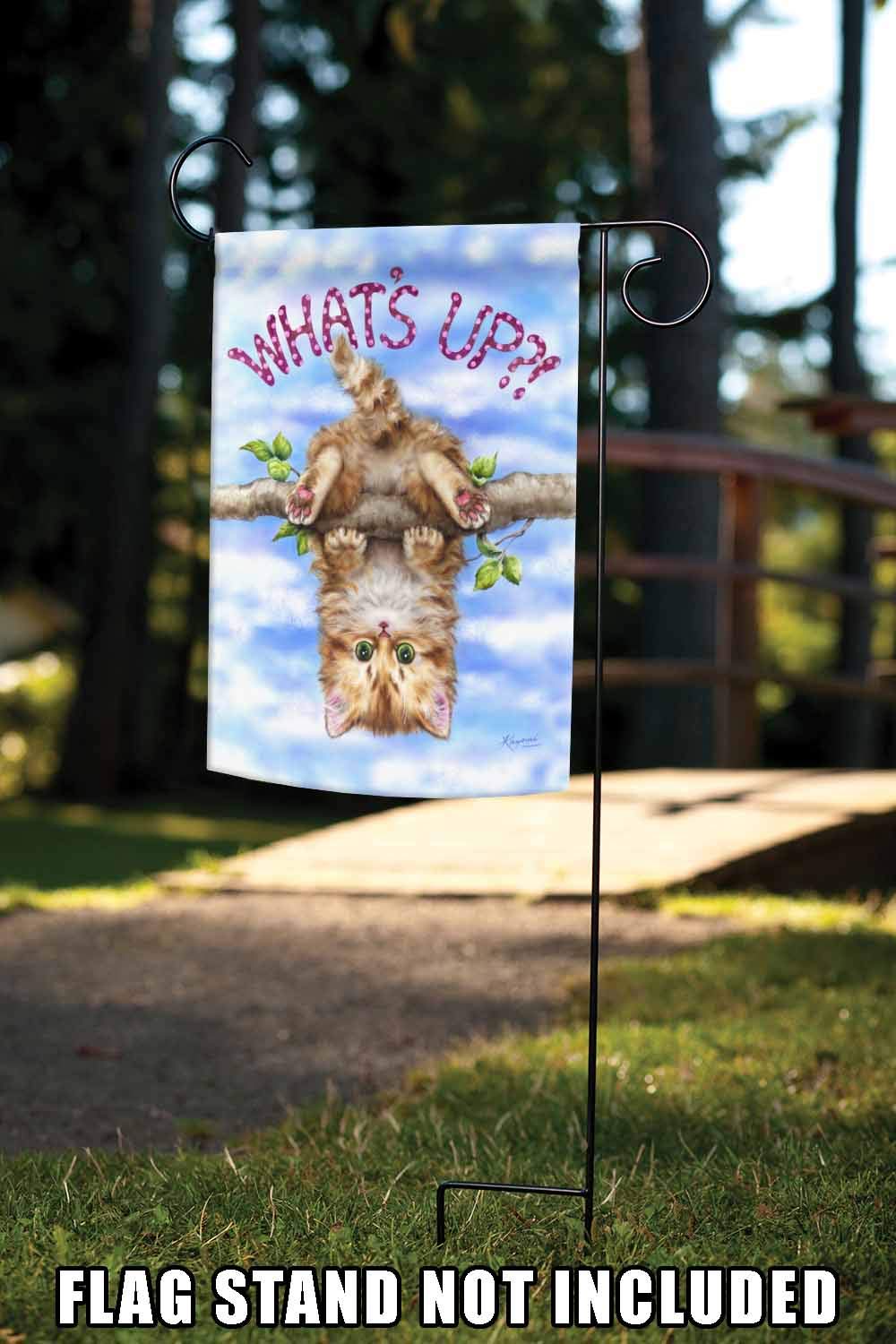 Double-Sided Cat Garden Flag 12x18 Inch - Funny Kitten Yard Decoration for Outdoor House & Garden - Perfect for Seasonal Decor, Pet Lover Gifts & Front Porch Display