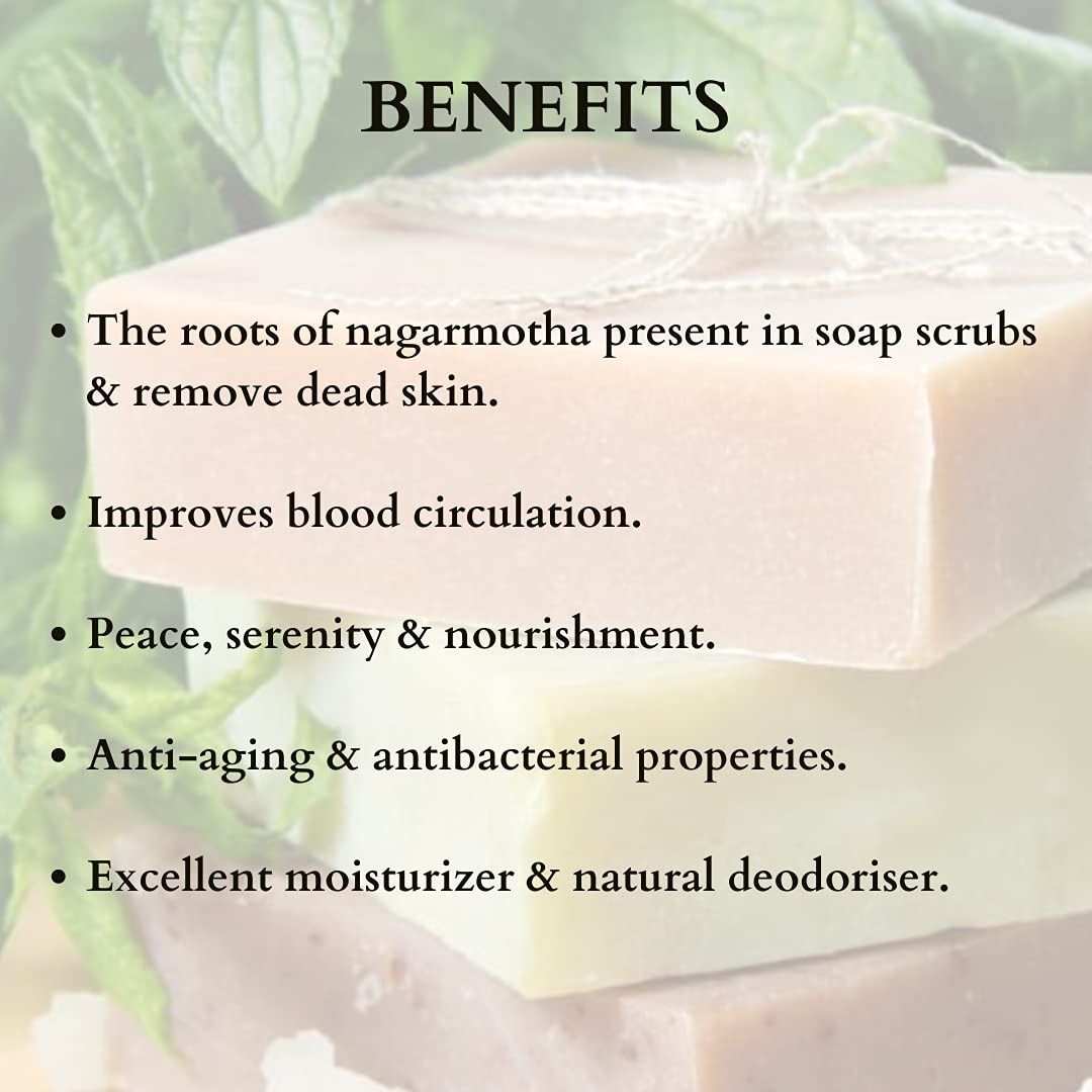 Sugandhim Handmade Nagarmotha Ayurvedic Soap - 95g Natural Luxurious Bath Bar for Face & Body | Moisturizing, Exfoliating & Aromatherapy | Perfect for Spa, Gifting & Daily Skincare Routine