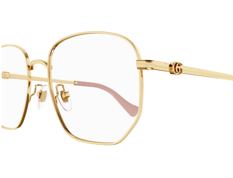 Gucci GG1434O 001 Gold Square Women's Eyeglasses - Stylish Designer Glasses for Women, Perfect for Work, Reading & Fashion Accessories