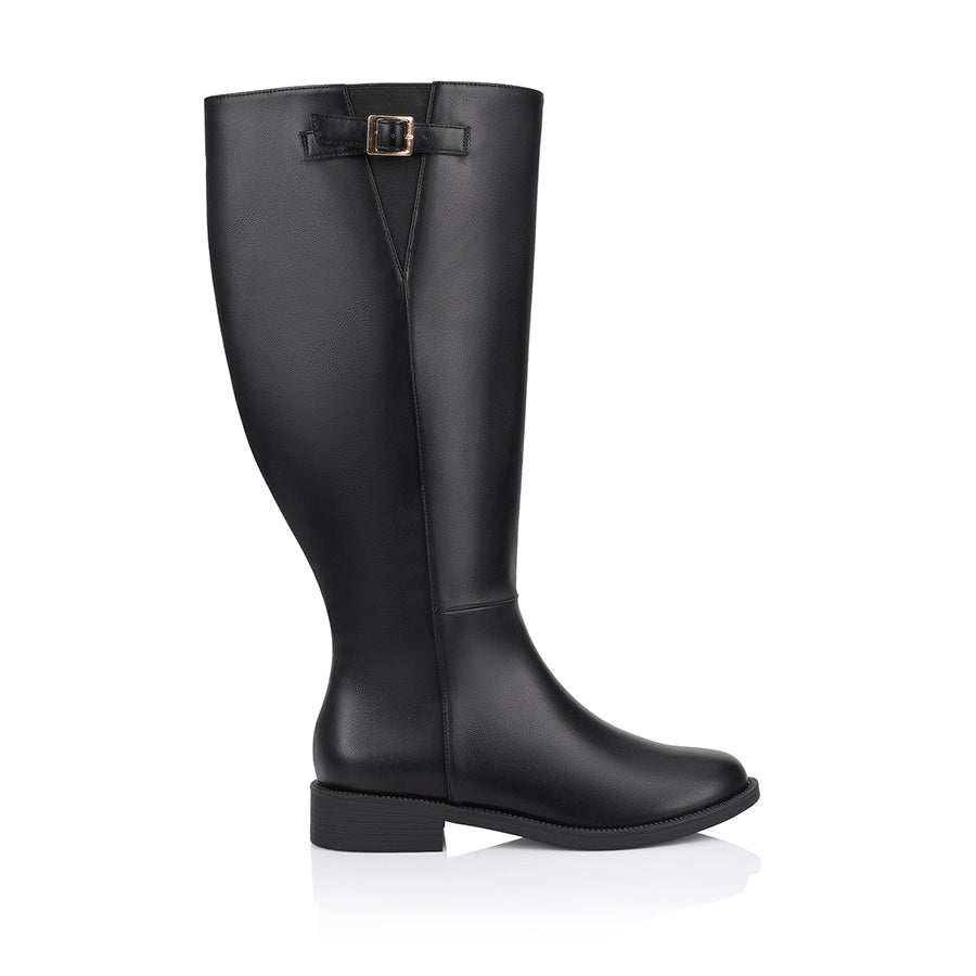 Garfield Wide Calf Tall Boots for Women - Comfortable Black Knee High Boots for Wide Calves | Perfect for Work, Winter & Casual Outfits