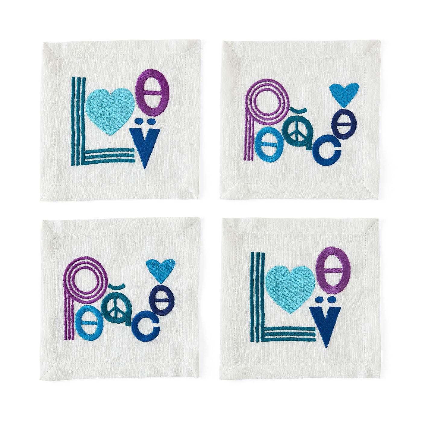 Peace & Love Cocktail Napkins - 50 Pack Premium Paper Drink Napkins for Parties, Weddings & Bars - Fun Themed Beverage Napkins for Cocktails, Wine & Beer - Perfect for Happy Hour, Bridal Showers & Social Gatherings