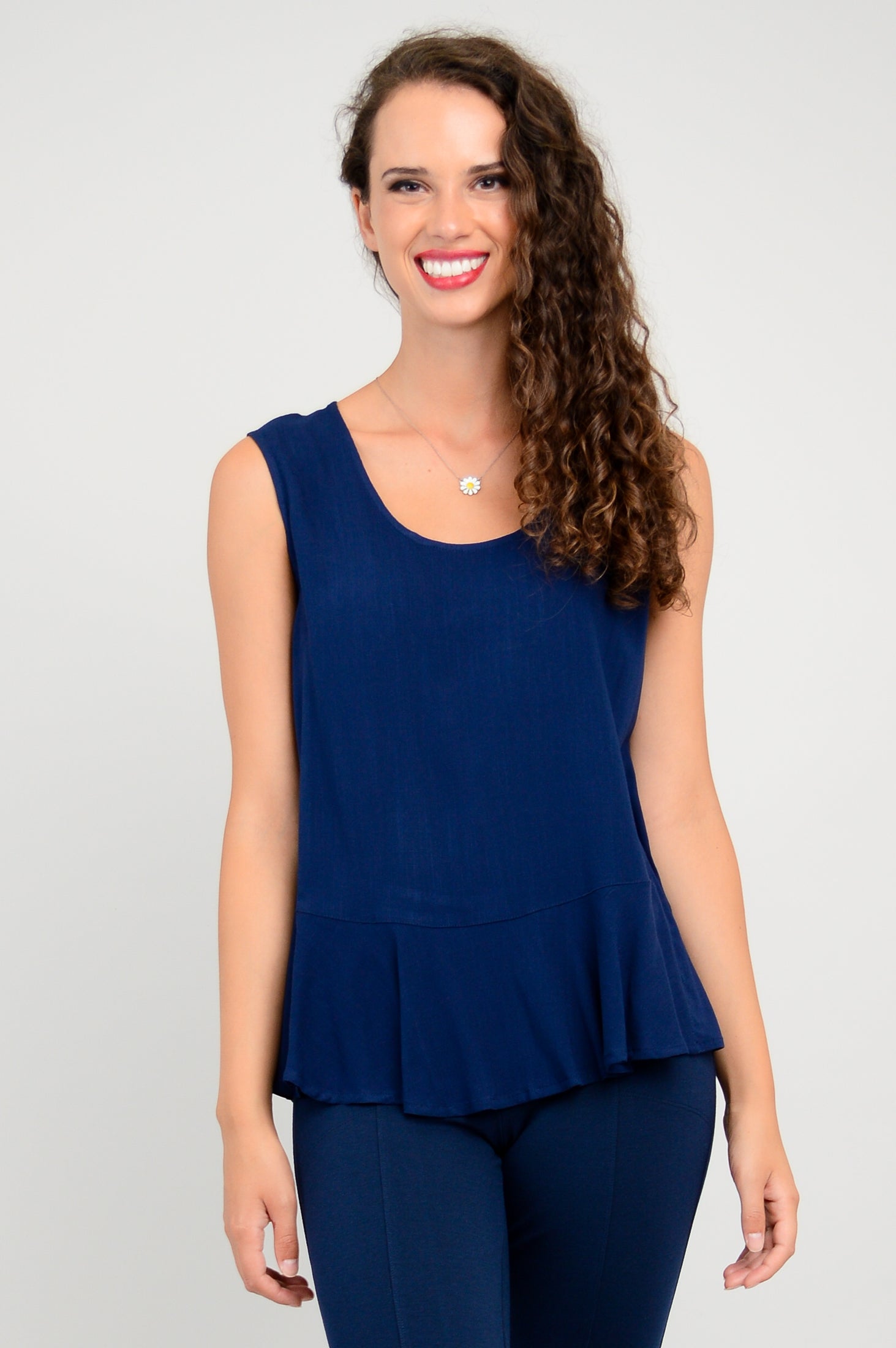 Ginny Tank Top - Soft Indigo Linen Bamboo Blend for Women | Perfect for Summer Outfits, Casual Wear & Layering