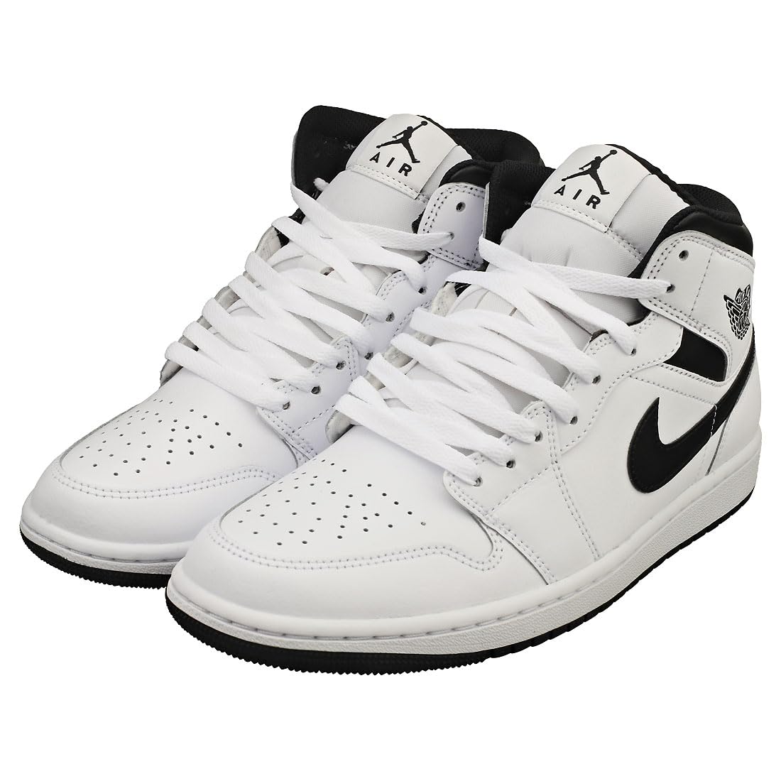 Jordan Men's 1 Mid Basketball Shoes - White/Black-White-Black (DQ8426 132) | High-Top Sneakers for Streetwear & Casual Wear | Perfect for Basketball, Gym & Everyday Fashion