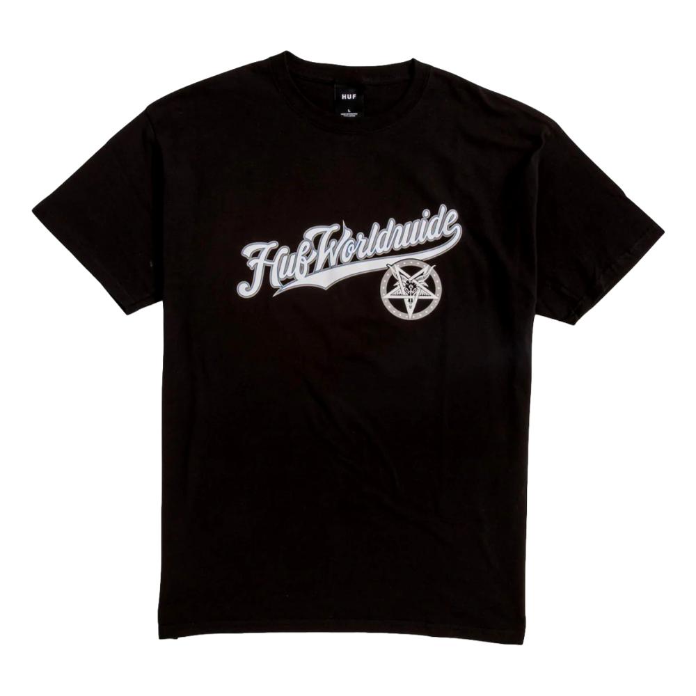 HUF Portola Short Sleeve T-Shirt for Men - Black Cotton Casual Tee - Perfect for Streetwear, Skateboarding, and Everyday Outfits