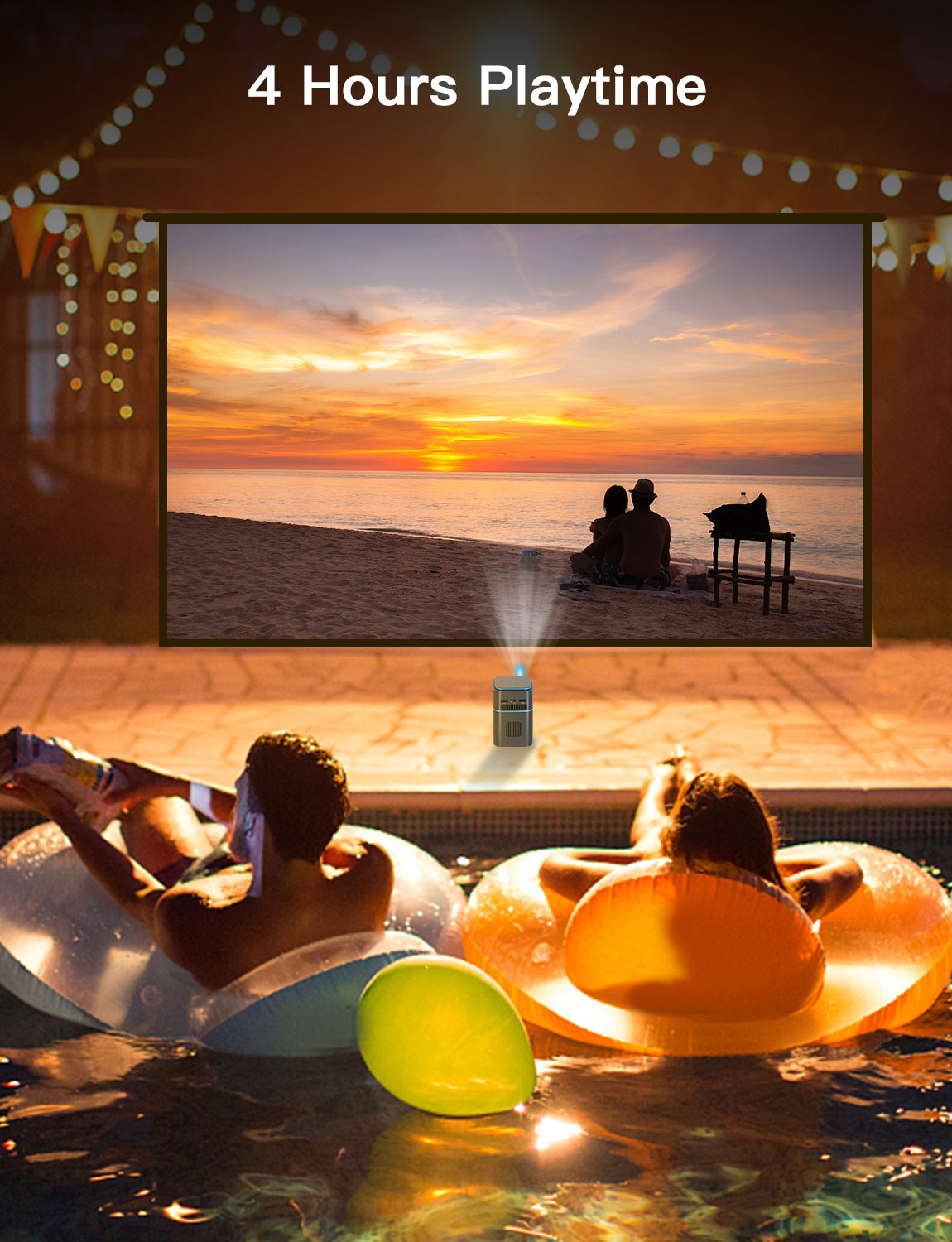 NexiGo PJ01 Mini DLP Projector - 1080P Full HD Portable Home Theater Projector for Movies, Gaming & Outdoor Camping
