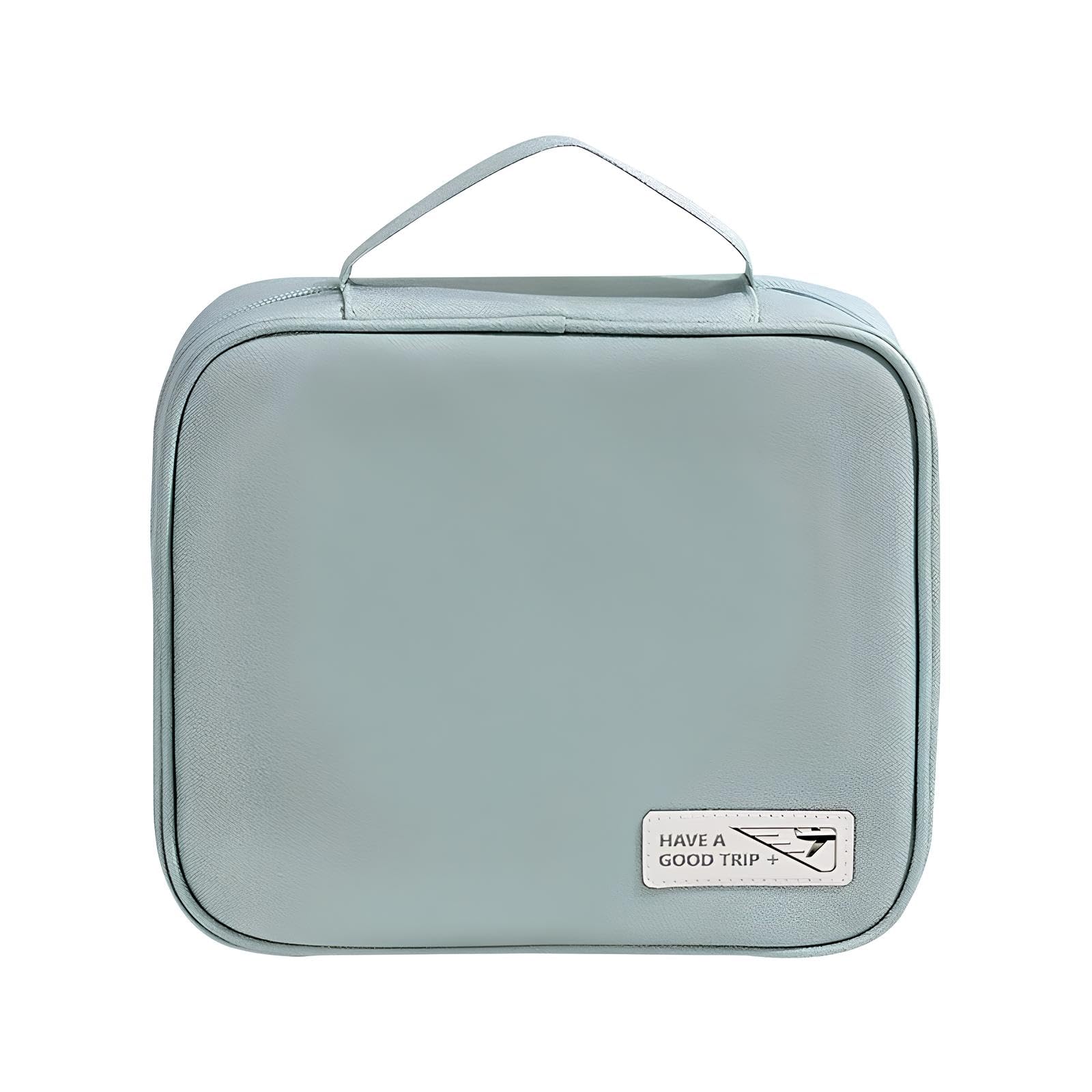 Electro Wolf Large Cosmetic Organizer Bag for Women - Waterproof Makeup Pouch with Multiple Pockets for Brushes, Toiletries & Beauty Essentials - Perfect for Travel, Home Storage & Daily Use (Cyan Blue)