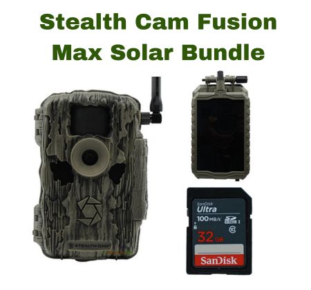 Stealth Cam Fusion Max Solar Bundle - Trail Camera with Night Vision & Motion Detection for Wildlife Monitoring, Hunting, and Outdoor Security