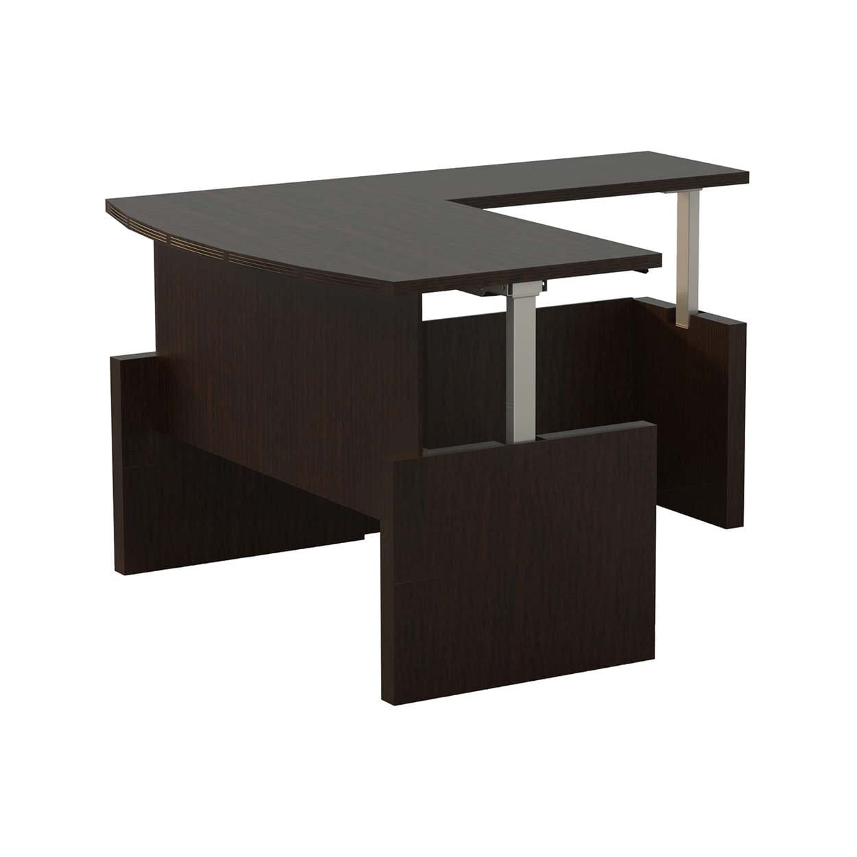 Safco Mayline Aberdeen® Height Adjustable Bowfront Desk with Return, 72W Wide - Ergonomic Standing Office Desk for Home & Business Workspaces [AT56]