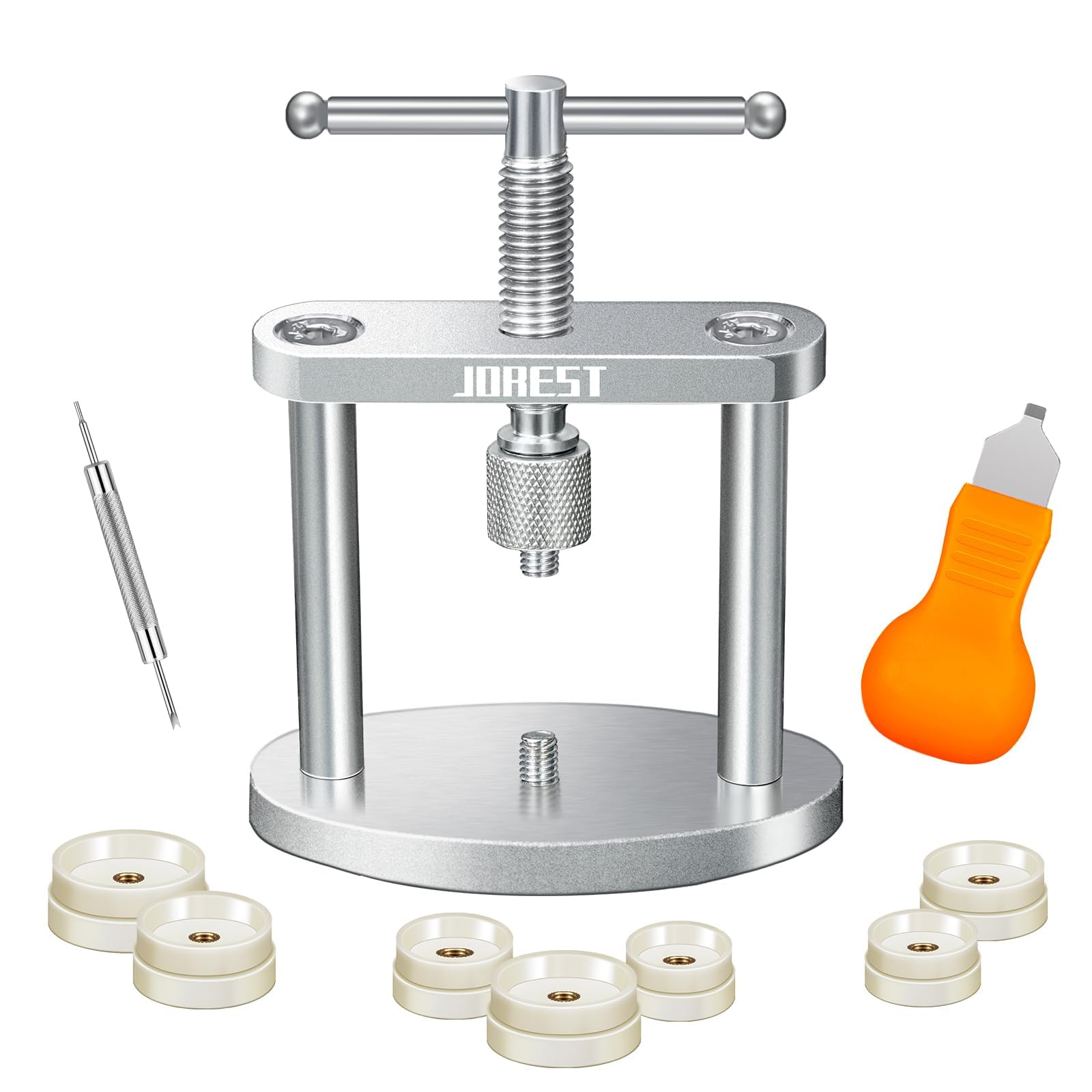 JOREST Professional Watch Repair Kit - Watch Back Case Opener & Closer Tool Set for Round Watches, Battery Replacement & Pry Opening - Perfect for Watchmakers, Jewelers & DIY Enthusiasts at Home or Workshop
