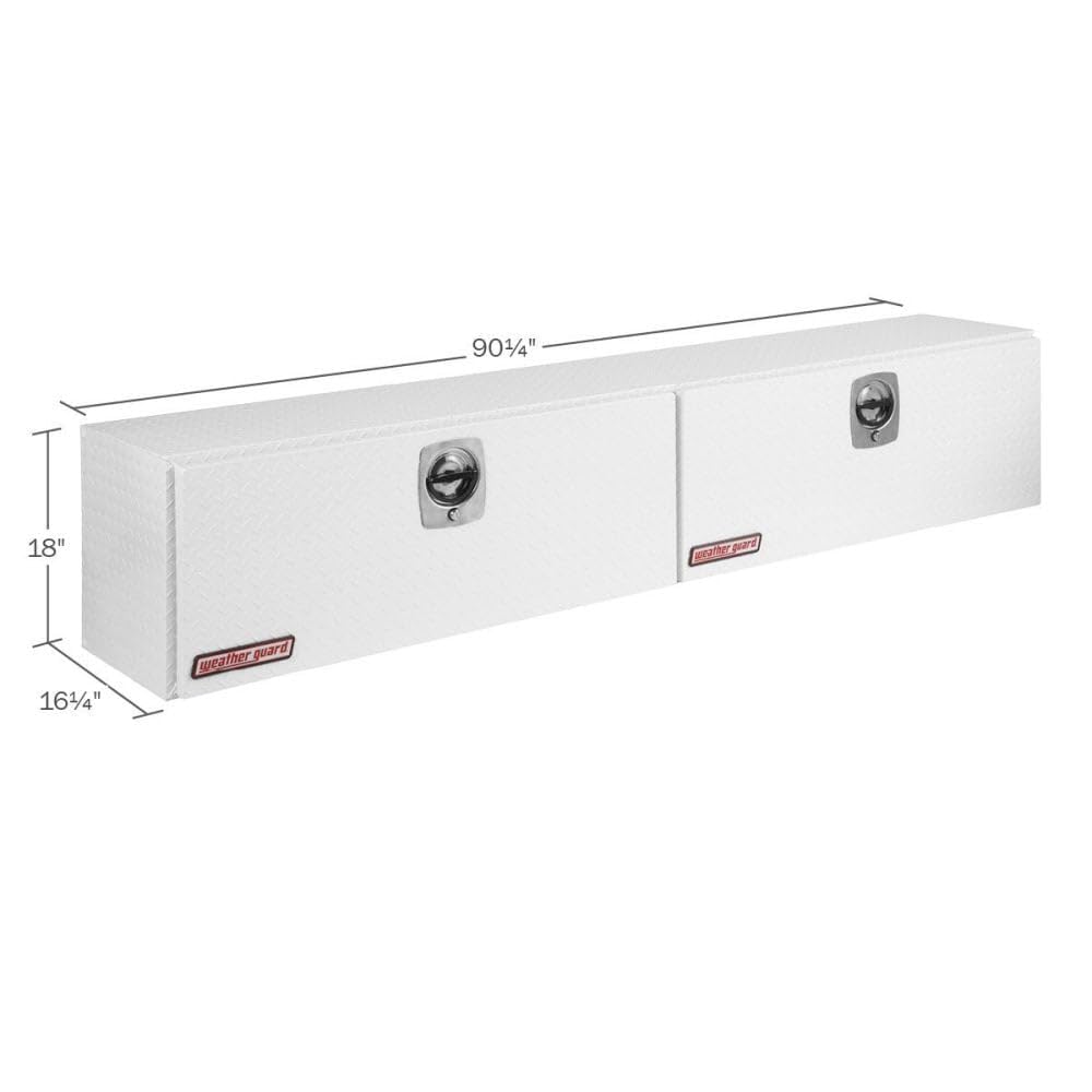 WEATHER GUARD 391302 Gloss White Aluminum Super-Side Tool Box - Heavy Duty Truck Storage for Tools & Equipment | Perfect for Pickup Trucks, Work Vans & Construction Sites