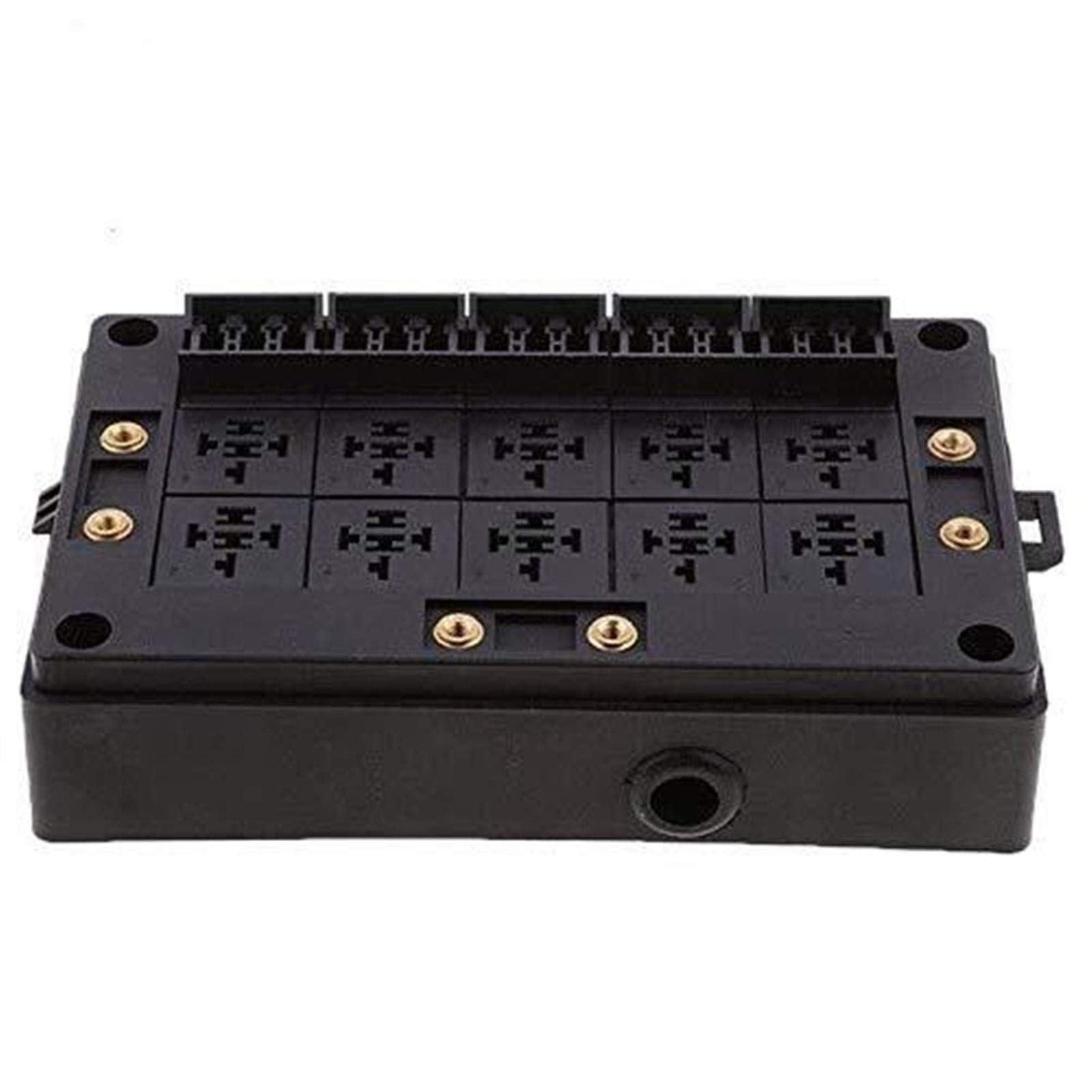 18 Way Blade Fuse Holder Relay Socket Black Box - Waterproof Automotive & Marine Fuse Block with LED Indicator - Perfect for Car, Boat, RV Electrical System Protection
