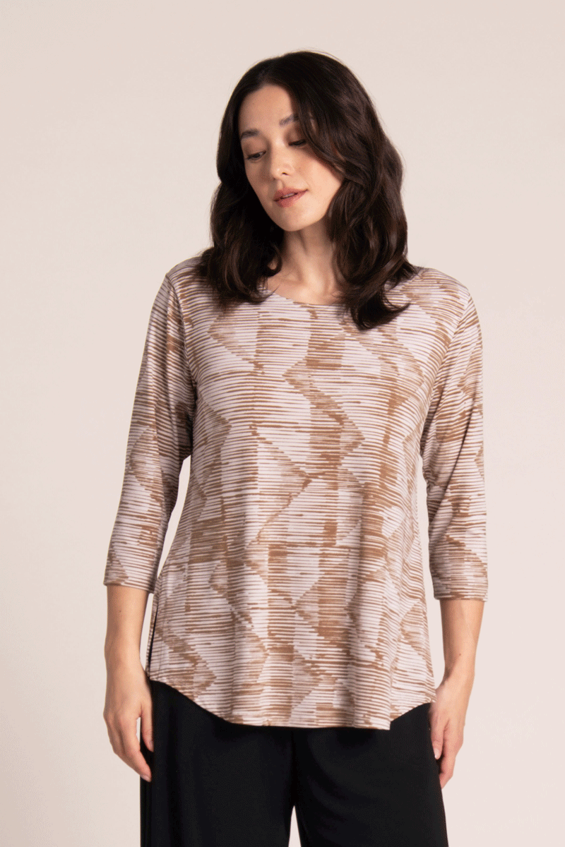 Sympli Go To Classic Relax Print Top - Comfortable & Stylish Women's Casual Blouse for Everyday Wear, Work & Weekend Outings