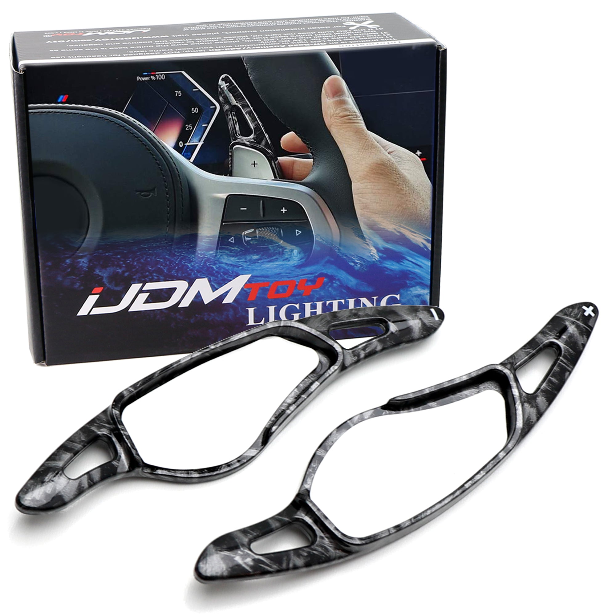 Premium Forged Carbon Fiber Steering Wheel Paddle Shifters for BMW 3 4 5 Series & X Models - A90 Supra Compatible - Enhance Your Driving Experience on Track Days & Performance Driving