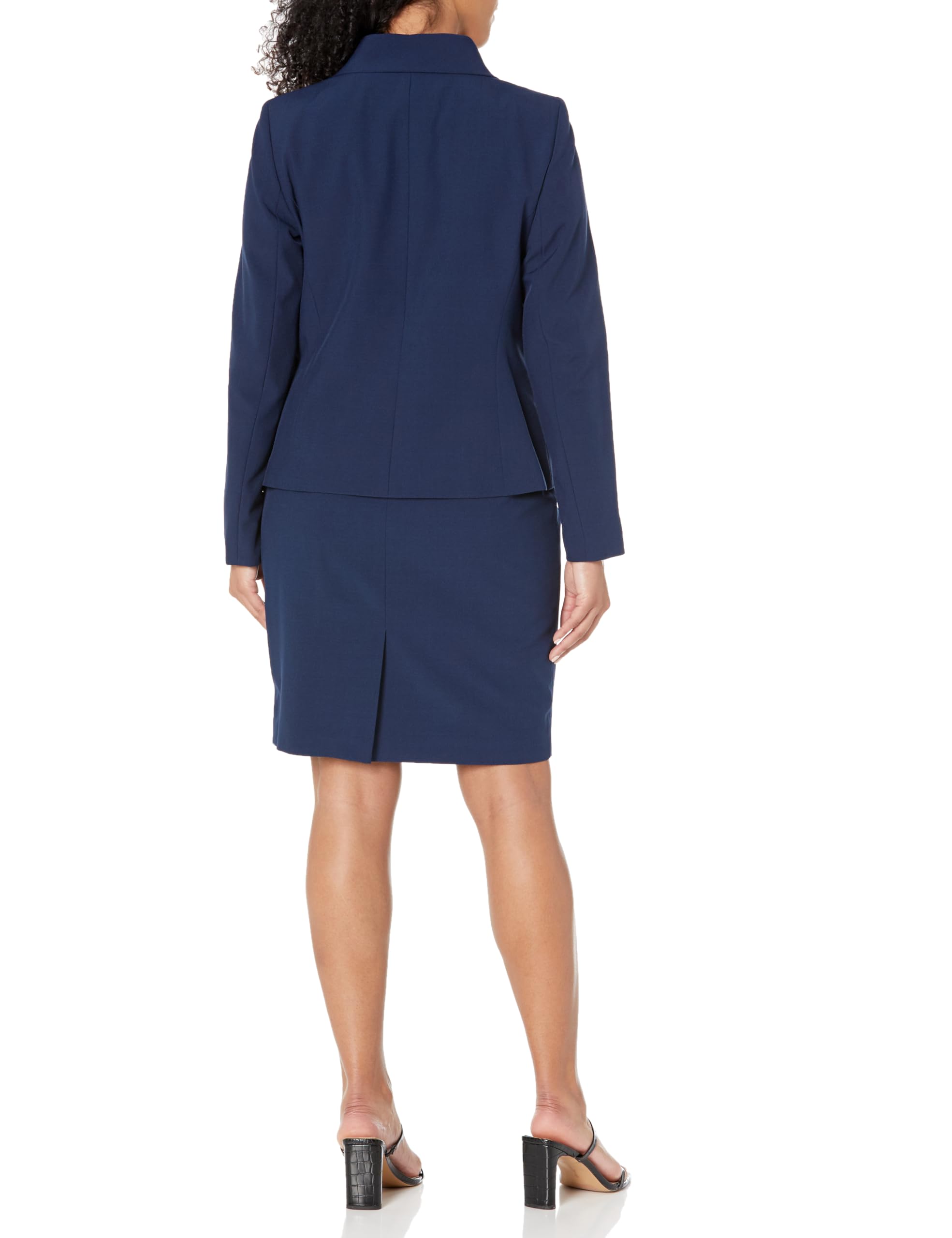 Women's Elegant 3-Button Shawl Collar Jacket and Skirt Suit Set - Formal Office Wear & Business Attire for Professional Women