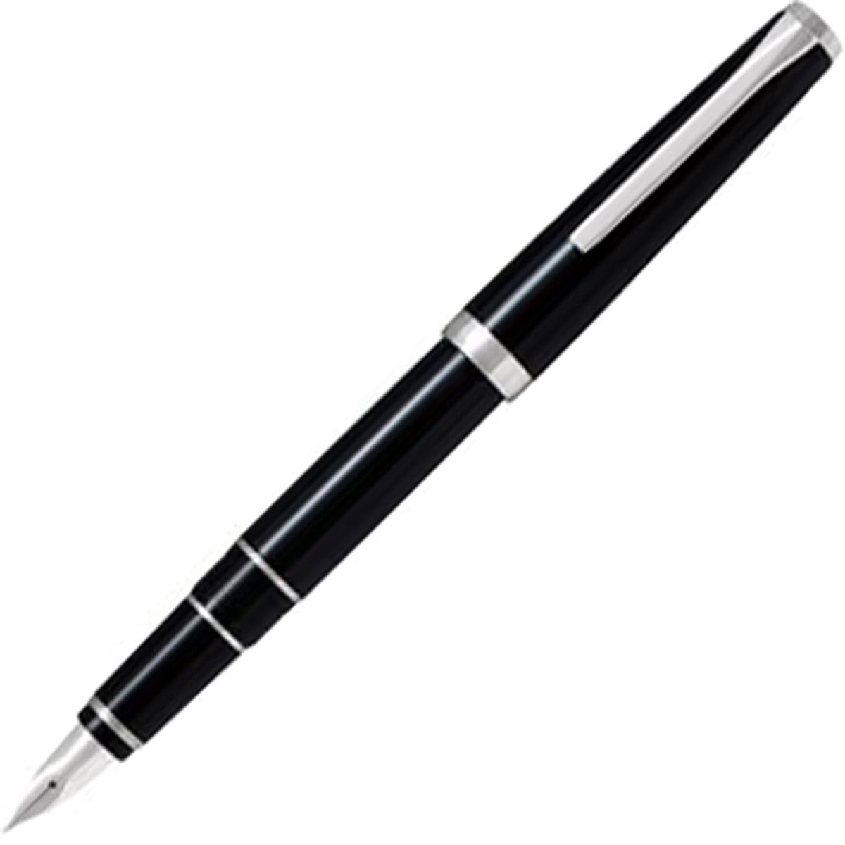 Premium PILOT Metal Falcon Fountain Pen - Black Barrel with Medium Nib (Model 60670) - Ideal for Calligraphy, Business Signatures & Luxury Gift Giving