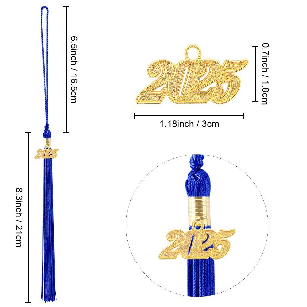 2025 Graduation Tassel & Cap Decorations - Blue High School Graduation Party Supplies for 2025 Grads | Perfect for Graduation Ceremonies, Photo Props & Gift Giving