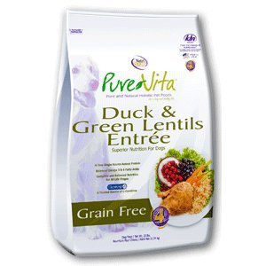 PureVita Grain Free Duck Formula Dry Dog Food - 15lb Bag | High Protein, Natural Ingredients for Adult Dogs | Perfect for Sensitive Stomachs & Allergies | Ideal for Home Feeding & Training Treats