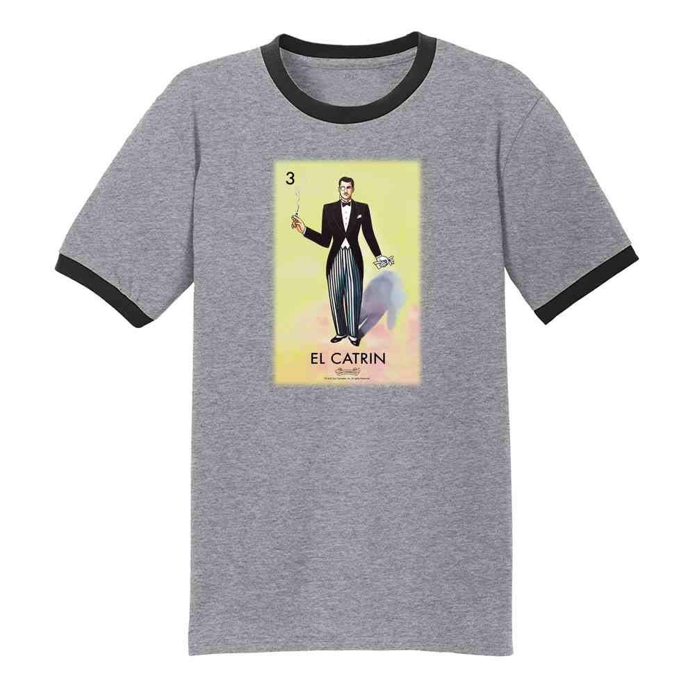 Pop Threads El Catrin Dandy Loteria Card Mexican Graphic T-Shirt for Men - Vintage Latino Cultural Tee - Perfect for Cinco de Mayo, Hispanic Heritage Month & Casual Wear