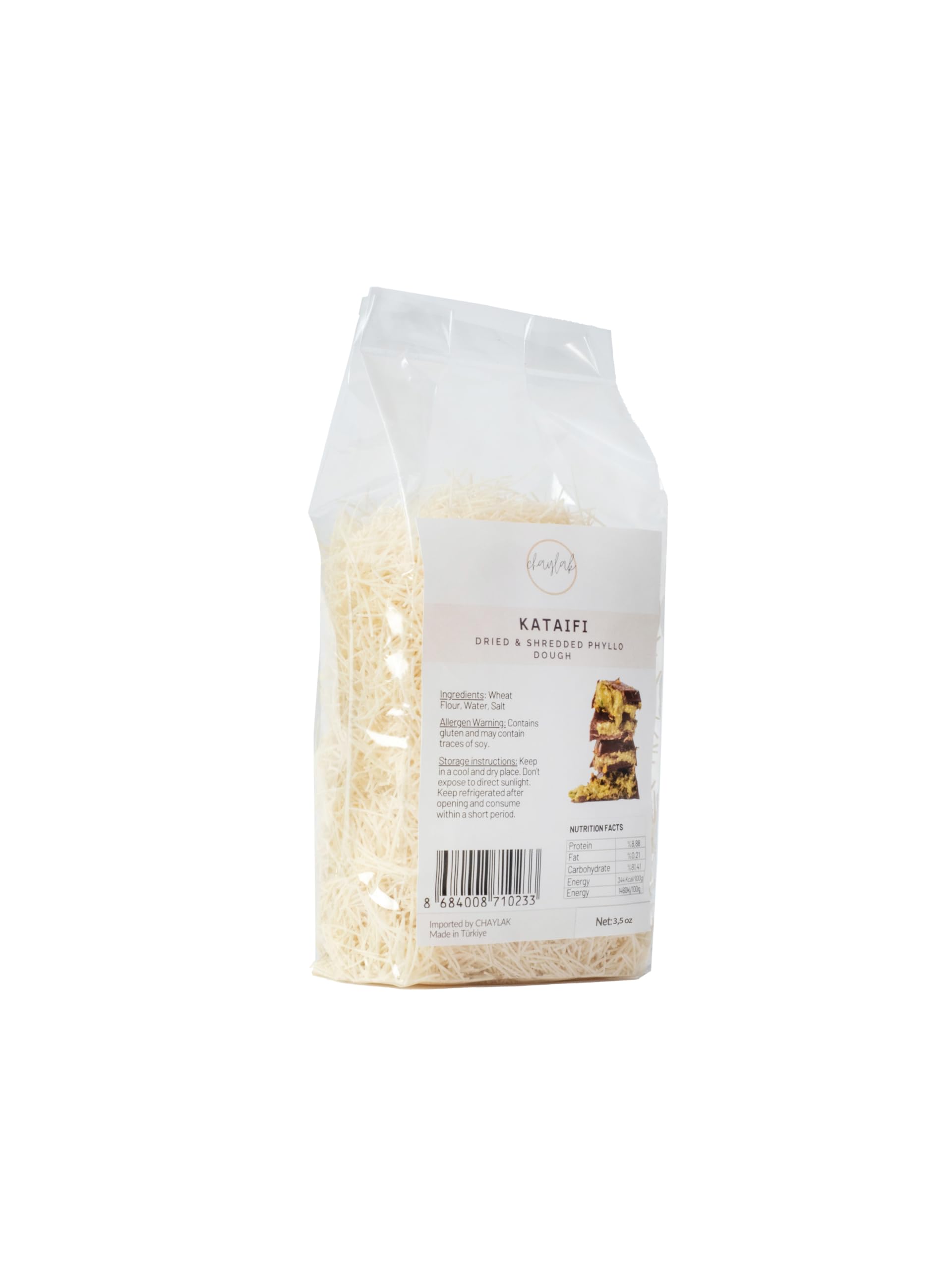 Kataifi Shredded Fillo Dough - 3.5 oz | Authentic Middle Eastern Knafeh & Baklava Ingredient | Perfect for Dubai Chocolate Bar, Pistachio Rolls & Kadayif Desserts | Dried Phyllo Dough for Baking & Sweet Treats