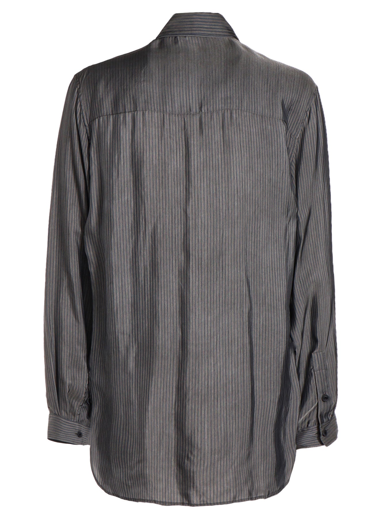 Elegant Striped Ink Blouse with Patch Detail - Women's Fashion Top for Office, Party & Casual Wear