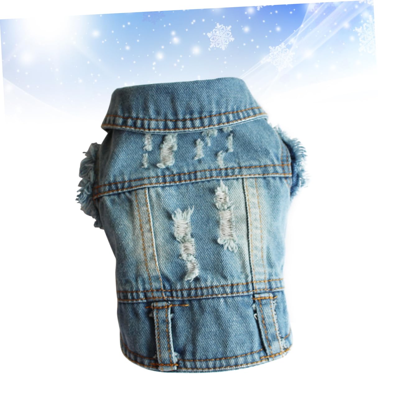Kisangel Small Dog Denim Vest - Weatherproof Puppy Jacket for Cold Weather, Stylish Pet Outfit for Daily Walks & Outdoor Adventures