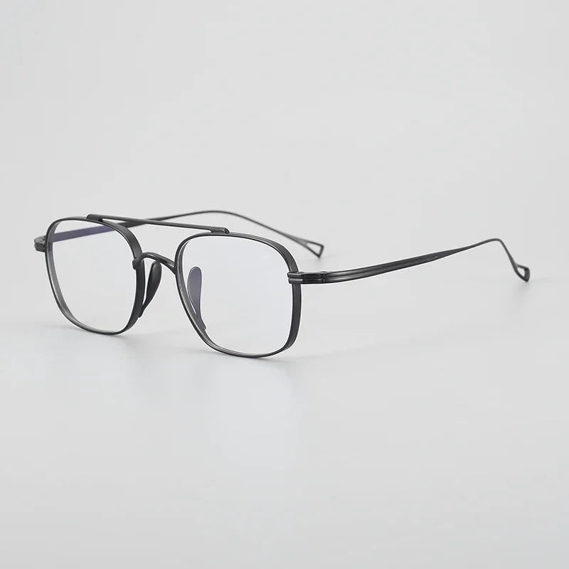 Aror Unisex Full Rim Square Double Bridge Titanium Eyeglasses Frame 49501 - Lightweight Durable Glasses for Work, Reading & Fashion