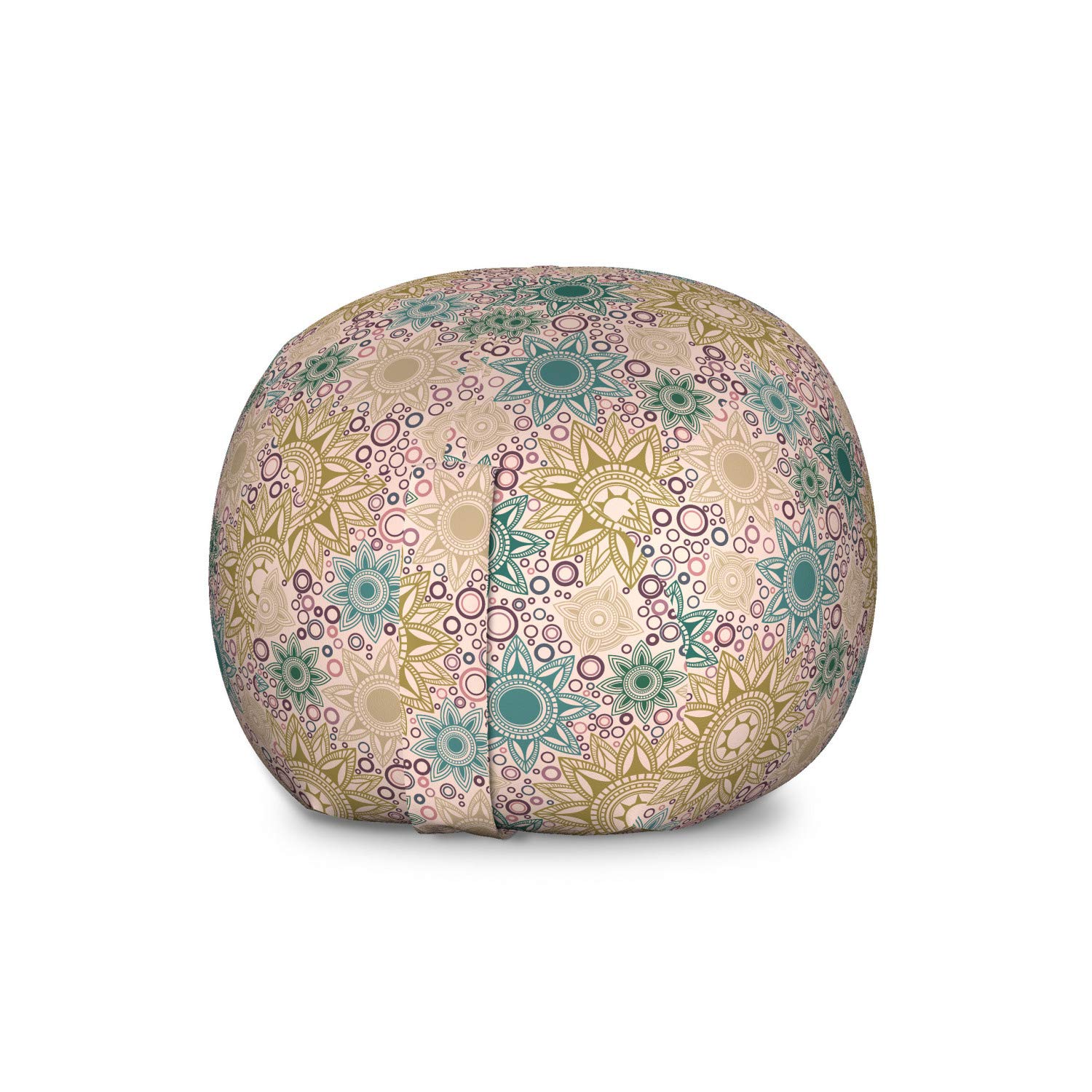 Ambesonne Mandala Storage Toy Bag Chair - Large Washable Stuffed Animal Organizer with Oriental Floral Circle Pattern | Perfect for Kids' Room, Nursery & Playroom Organization