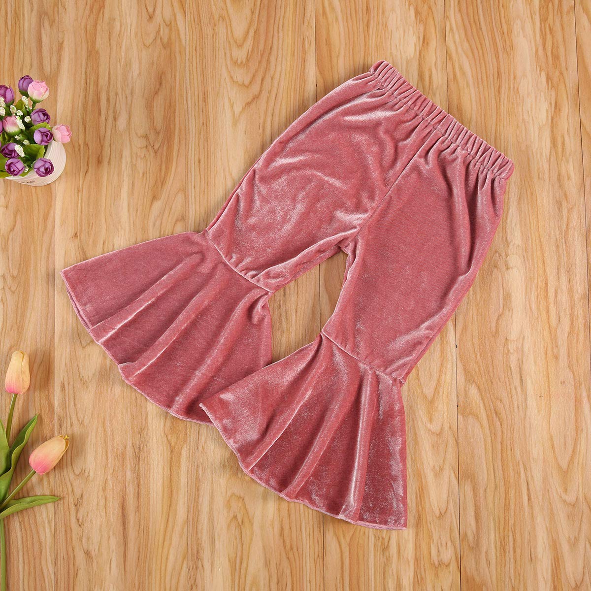 Toddler Bell Bottom Pants for Baby Girls - Soft Ruffle Leggings Flare Trousers | Playtime, Daycare & Photo Outfits