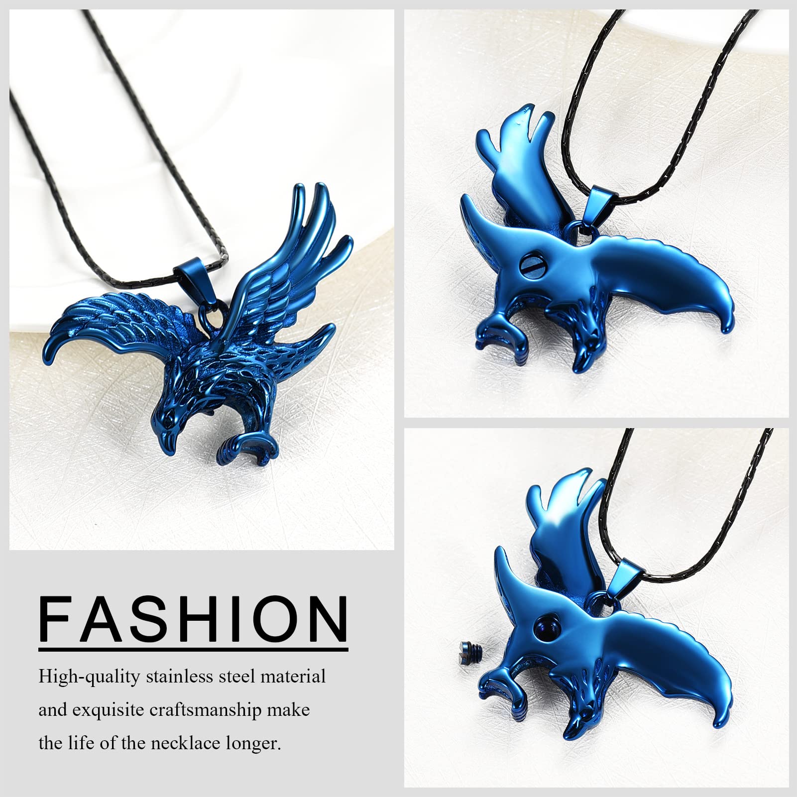 Cremation Jewelry for Ashes - Stainless Steel Eagle Urn Necklace for Memorial Keepsake | Pet & Human Loss