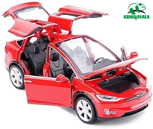 ARNIYAVALA 1:32 Scale Alloy Diecast Car Model X - Pull Back Toy with Lights & Music, Mini Vehicle Toy for Kids Birthday Gift (Red) - Perfect for Playtime, Collecting & Display