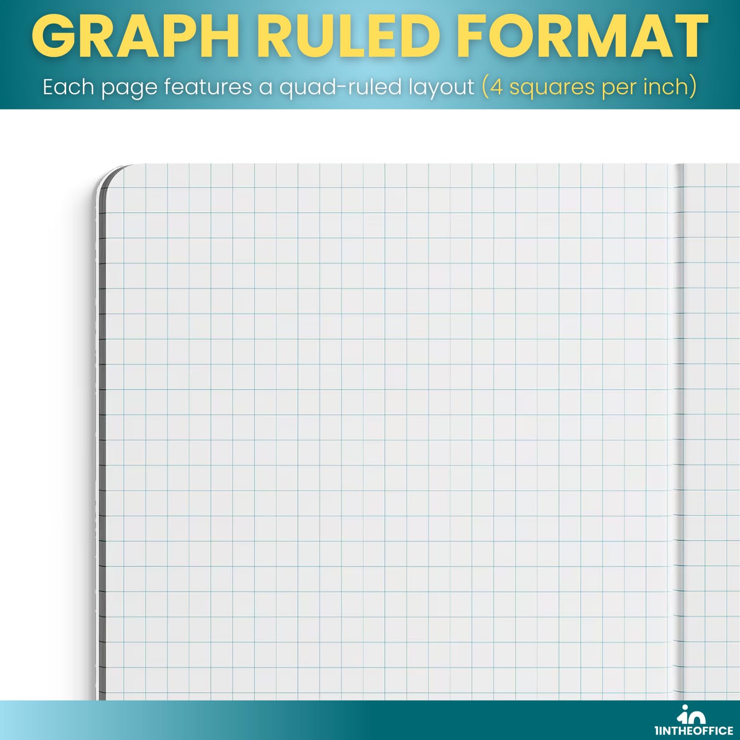 1InTheOffice Graph Paper Notebook Set - 6 Pack, 9.75