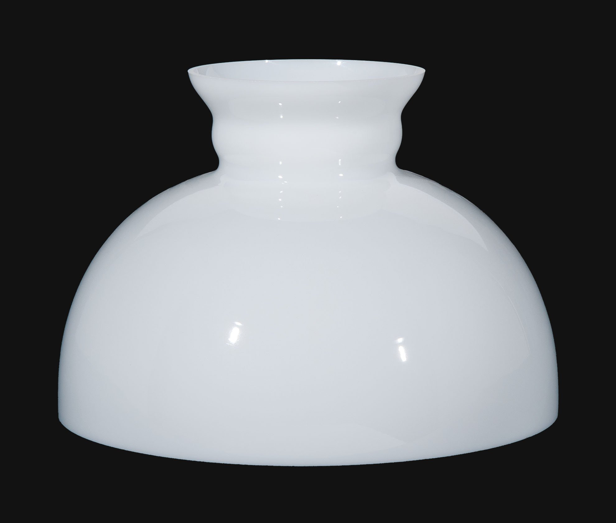 B&P Lamp® 12 Inch Opal Glass Student Lamp Shade with Plain Top - Perfect for Study Rooms, Libraries, and Vintage Style Lighting