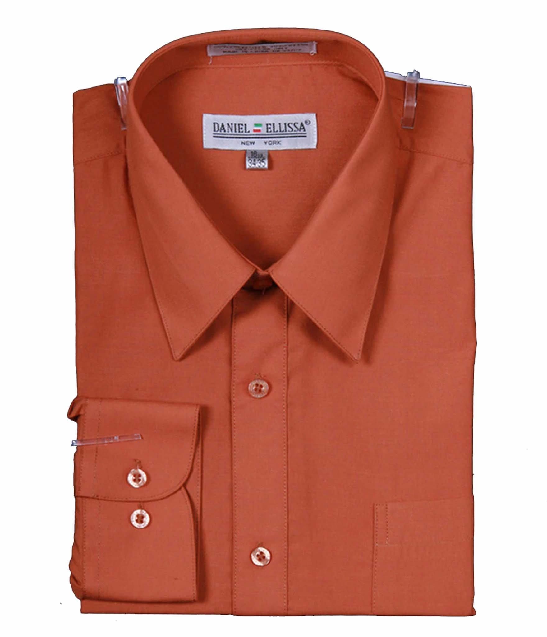 Premium Men's Dress Shirt with Convertible Cuffs - Rust Color | Formal & Business Attire | Office Wear & Special Occasions