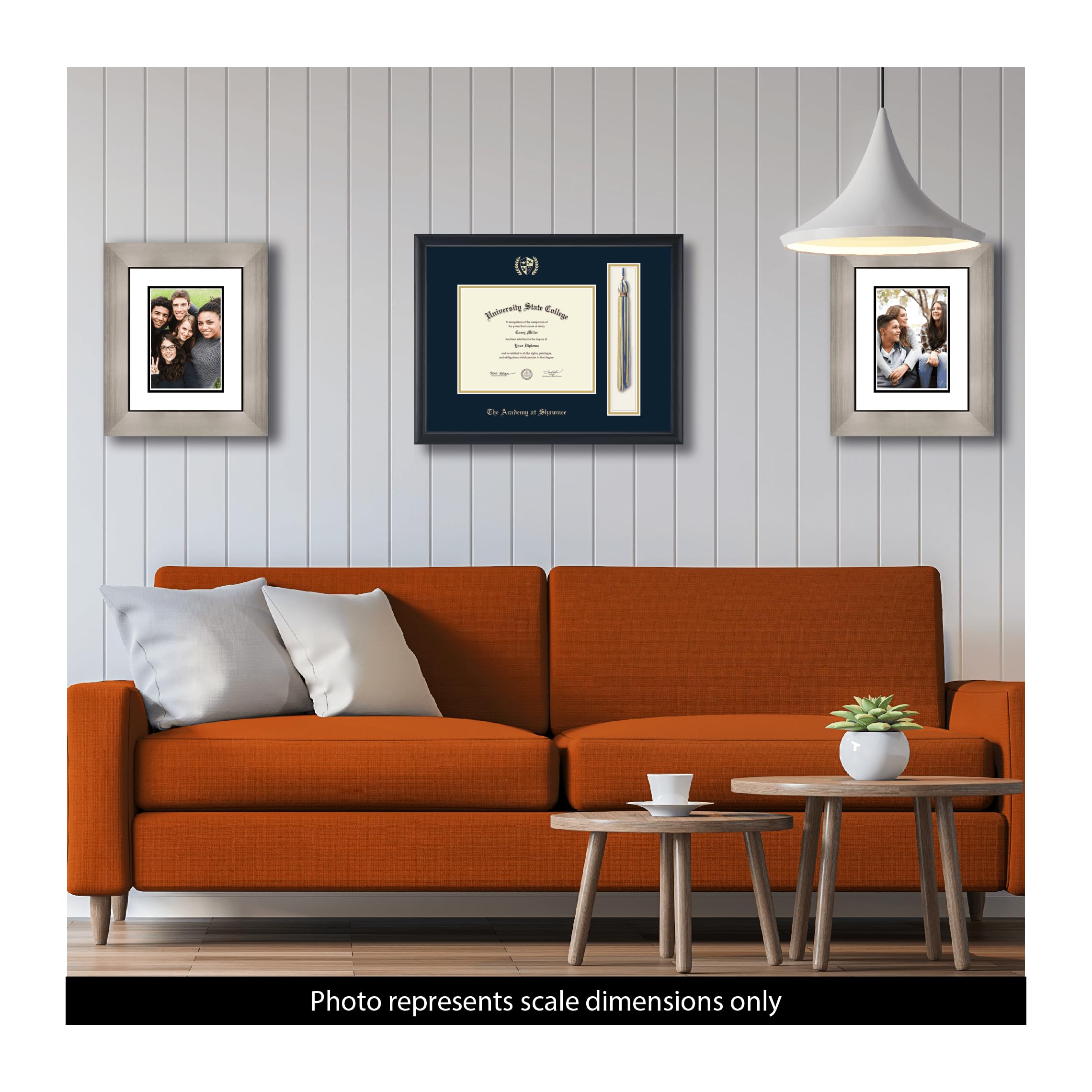 9x7 Inch Tassel Diploma Frame for High School - Gold Embossed Tassel & Cord with Black Moulding and Navy/Gold Matting - Perfect for Graduation Display, Office Decor & Academic Achievement Showcase