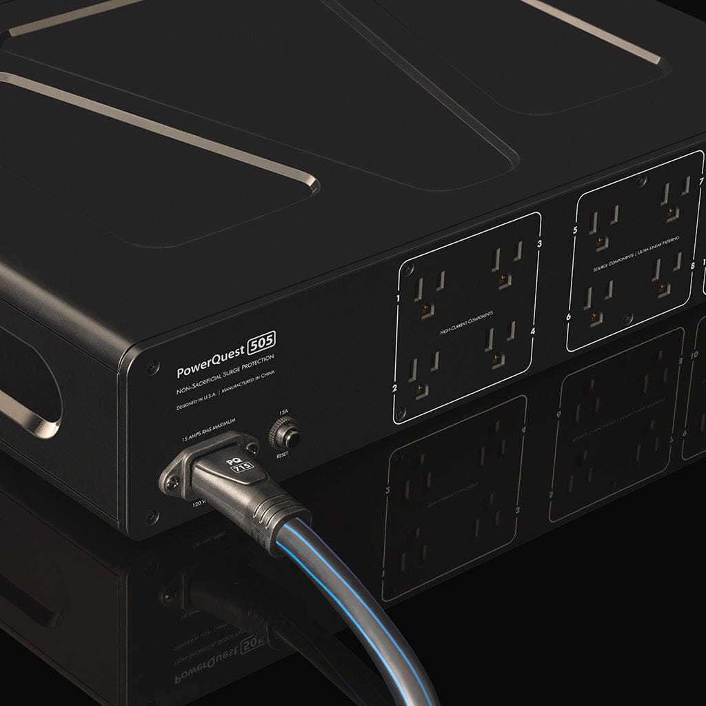 AudioQuest PowerQuest 505 Power Conditioner - Premium Surge Protector & Power Strip with Noise Filtering for Home Theater, Studio & Gaming Setup