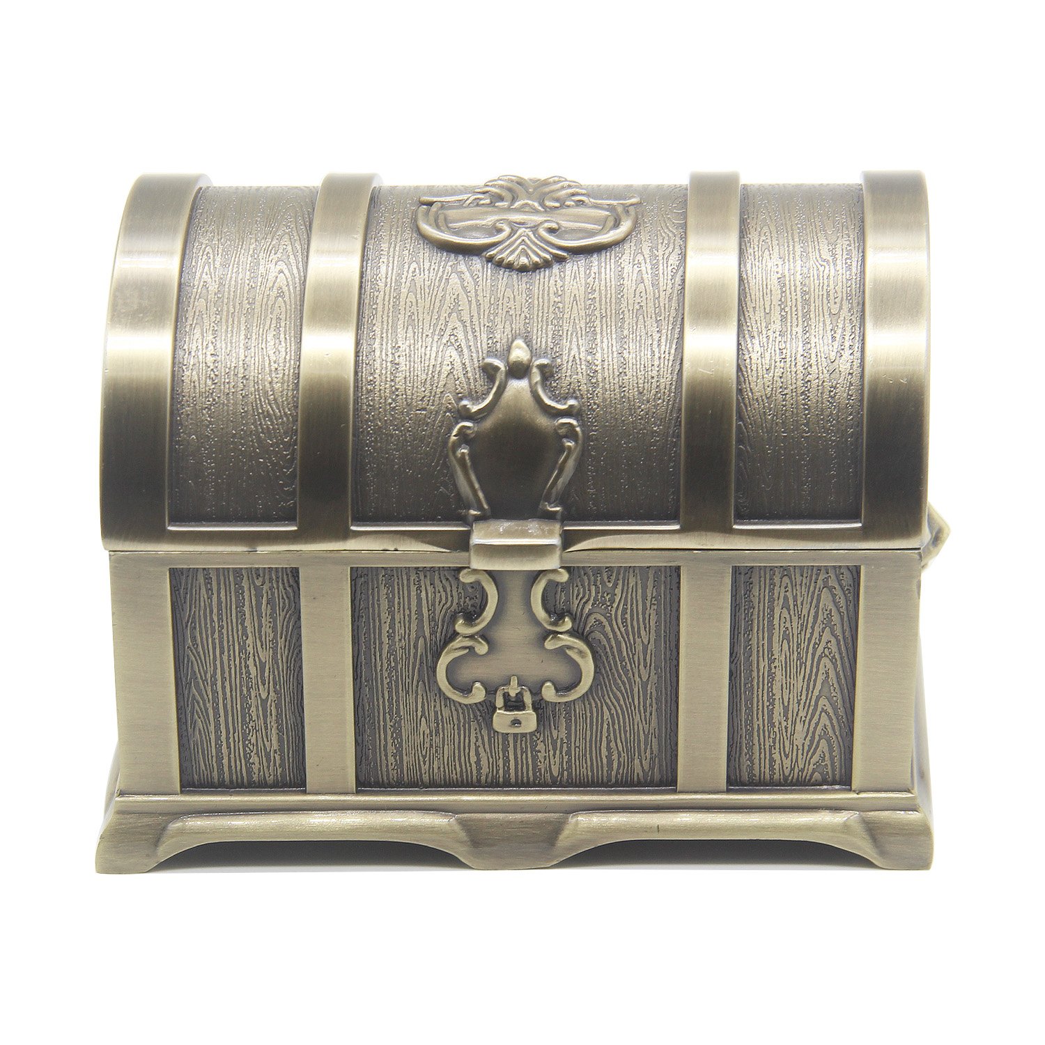 Vintage Bronze Metal Jewelry Box - Rectangle Treasure Chest Trinket Box for Women & Girls, Medium Size Jewelry Organizer | Perfect for Rings, Necklaces & Gift Giving