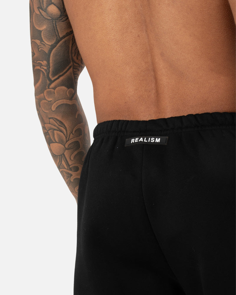SSS Realism Heaven Logo Sweatpants for Men & Women - Black Comfortable Joggers for Casual Wear, Gym, Lounge & Street Style