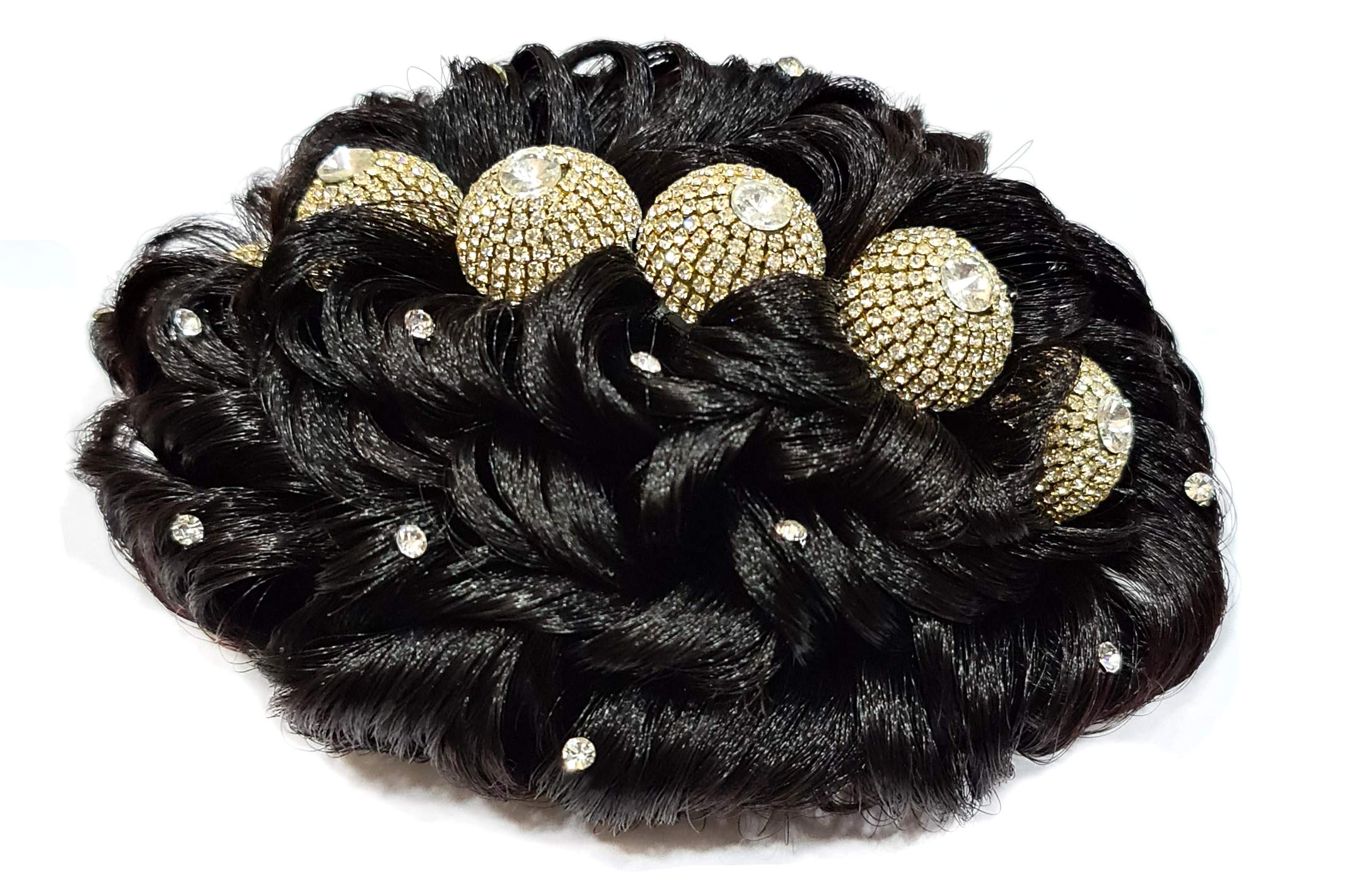 Foreign Holics Synthetic Hair Bun Maker - Hair Donut for Women & Girls - Perfect for Weddings, Prom & Updos (Black)