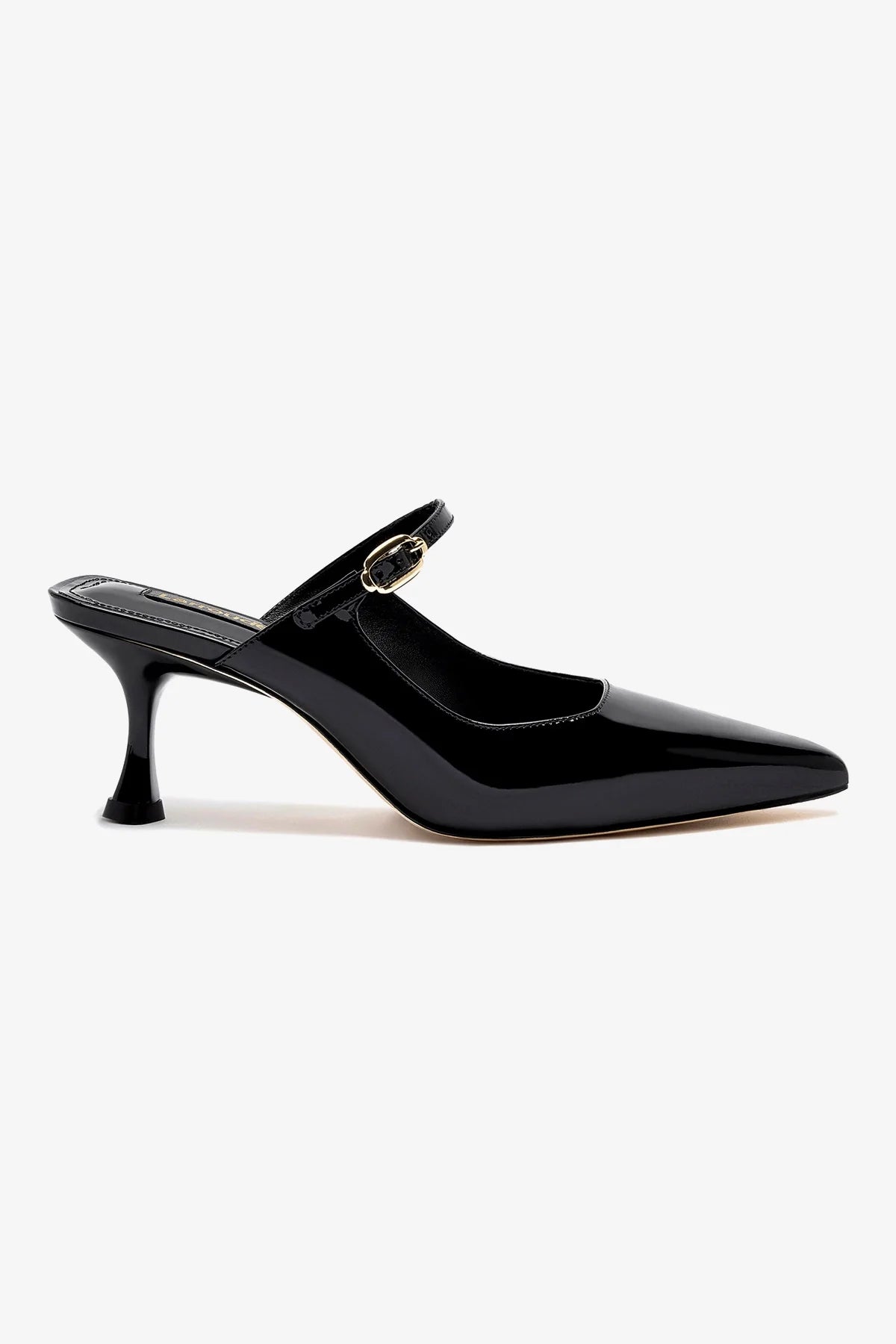 Ines Mule Shoes - Black Patent Leather Women's Slip-On Loafers for Office, Casual & Dressy Occasions