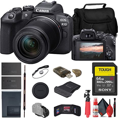 Canon EOS R10 Mirrorless Digital Camera with RF-S 18-150mm Lens Kit - 4K Video, Fast AF, Compact Body for Travel, Vlogging & Photography
