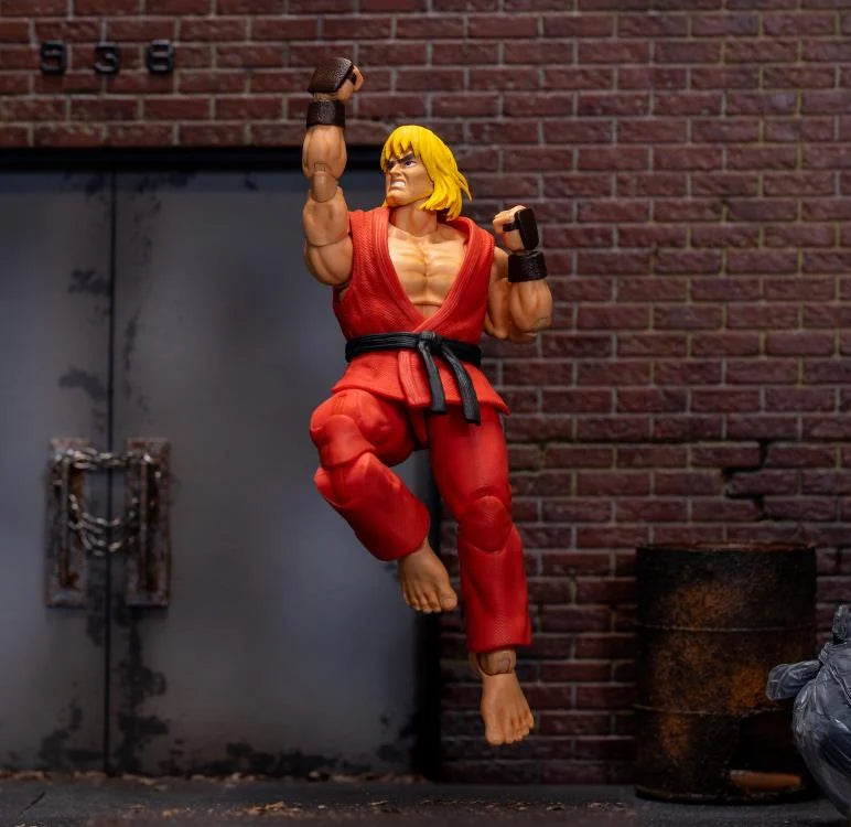 Street Fighter Ken Masters Action Figure - 12-Inch Collectible Toy for Fans, Video Game Merchandise - Perfect for Display, Cosplay, and Gaming Enthusiasts