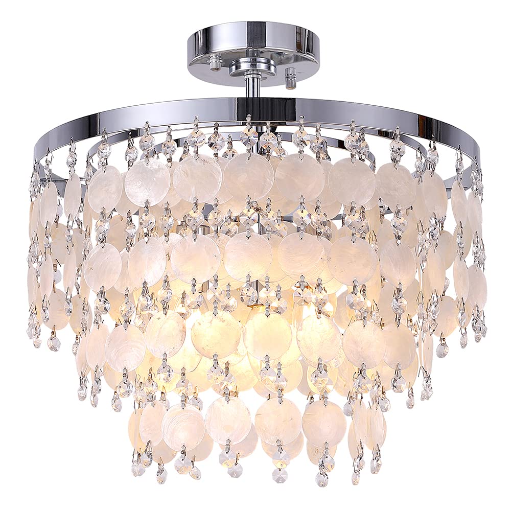 TOCHIC Modern Capiz Shell Chandelier - 16