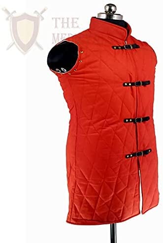 Medieval Gambeson Jacket Vest - Thick Padded Sleeveless Aketon Armor Coat | 100% Cotton Fabric for SCA, LARP, Cosplay & Historical Reenactment | Perfect for Renaissance Fairs, Theater Costumes & Medieval Combat Training